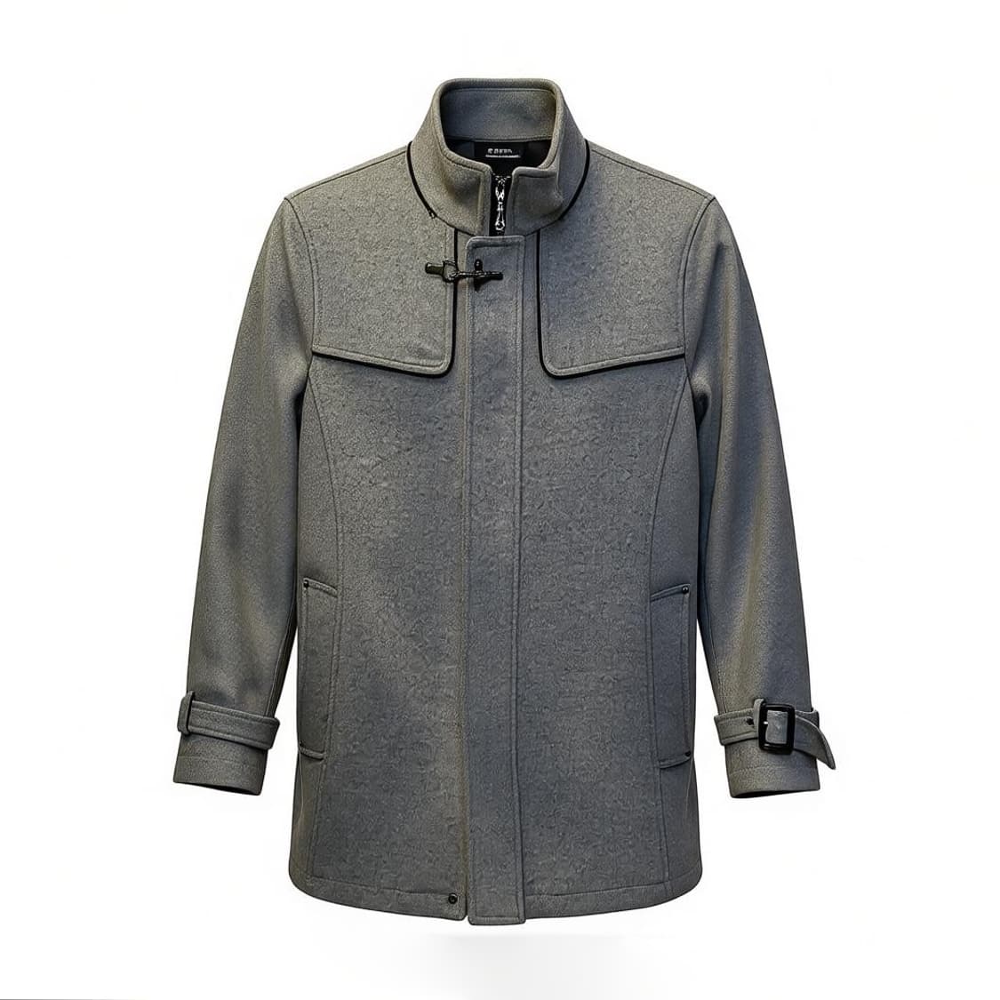 JPN VINTAGE 울 숏 코트 하이넥 소매 벨트 디테일 그레이 상품이미지1