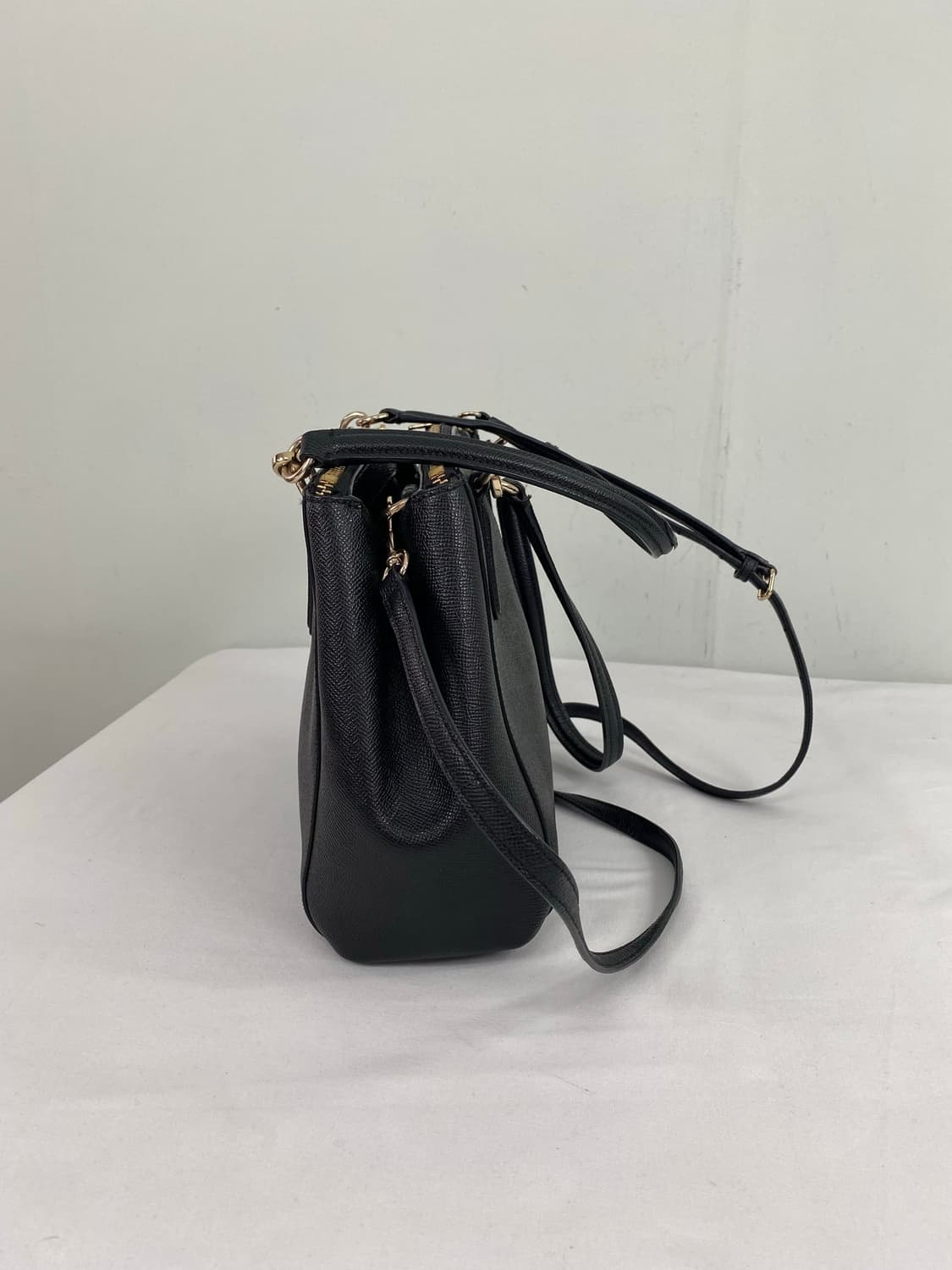 코치 Coach 블랙 레더 숄더백 크로스백 투웨이백 <123> 상품이미지4