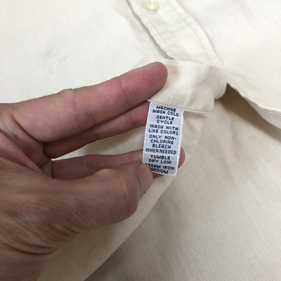(M) 폴로 랄프로렌 POLO 클래식핏 린넨 반팔 셔츠 베이지 아이보리 상품이미지6