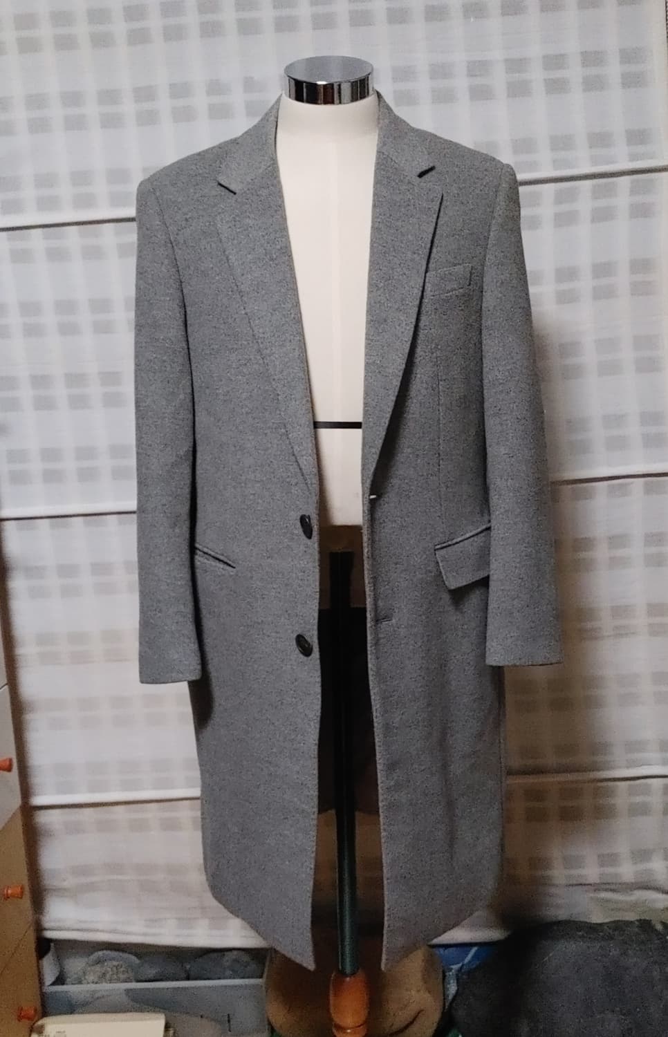 (캐시미어) 솔리드옴므 그레이 싱글 코트 105 (슬림) 상품이미지1