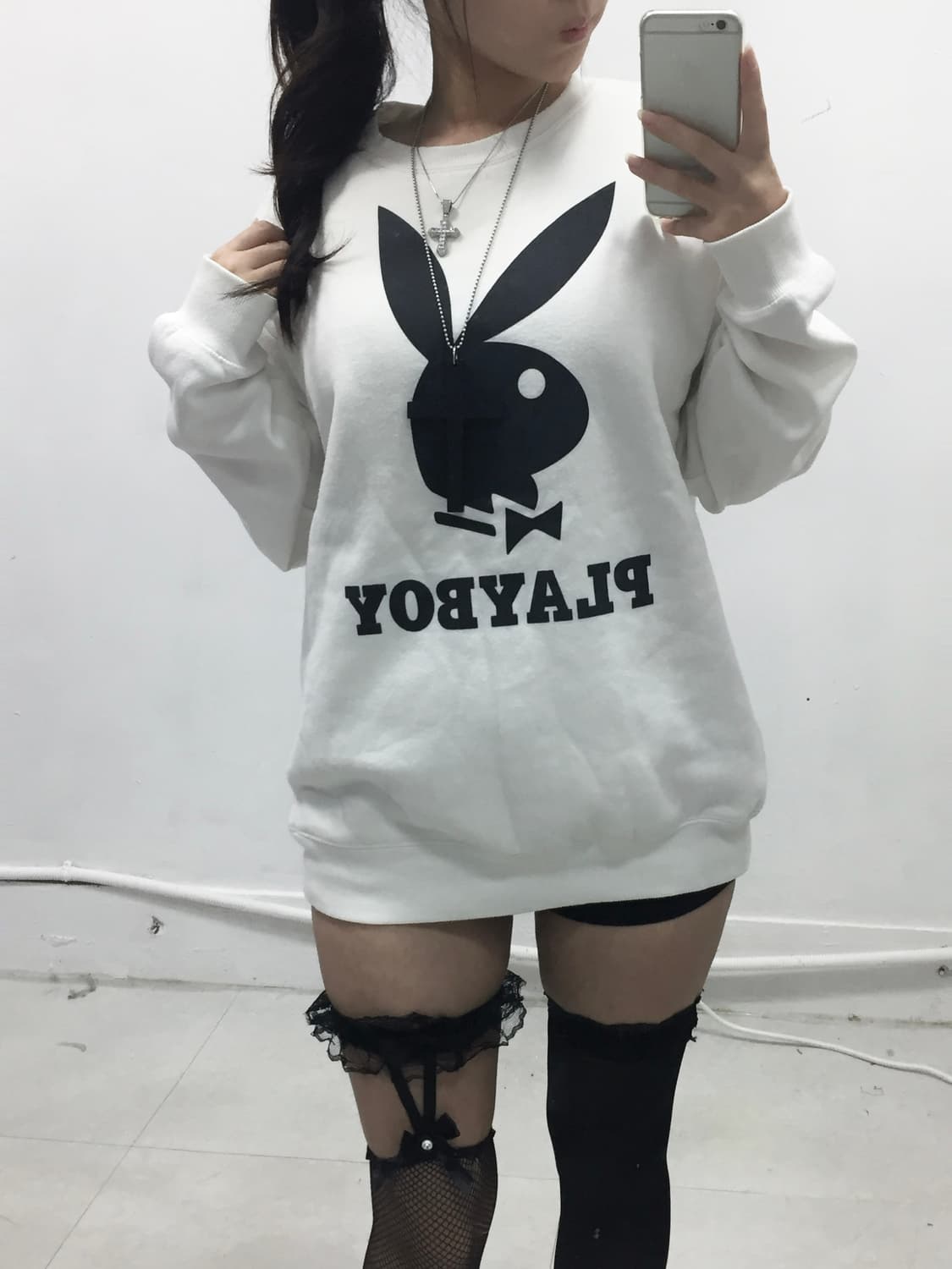 [PLAYBOY] 플레이보이 갸루 빅 버니 퍼 맨투맨 상품이미지2