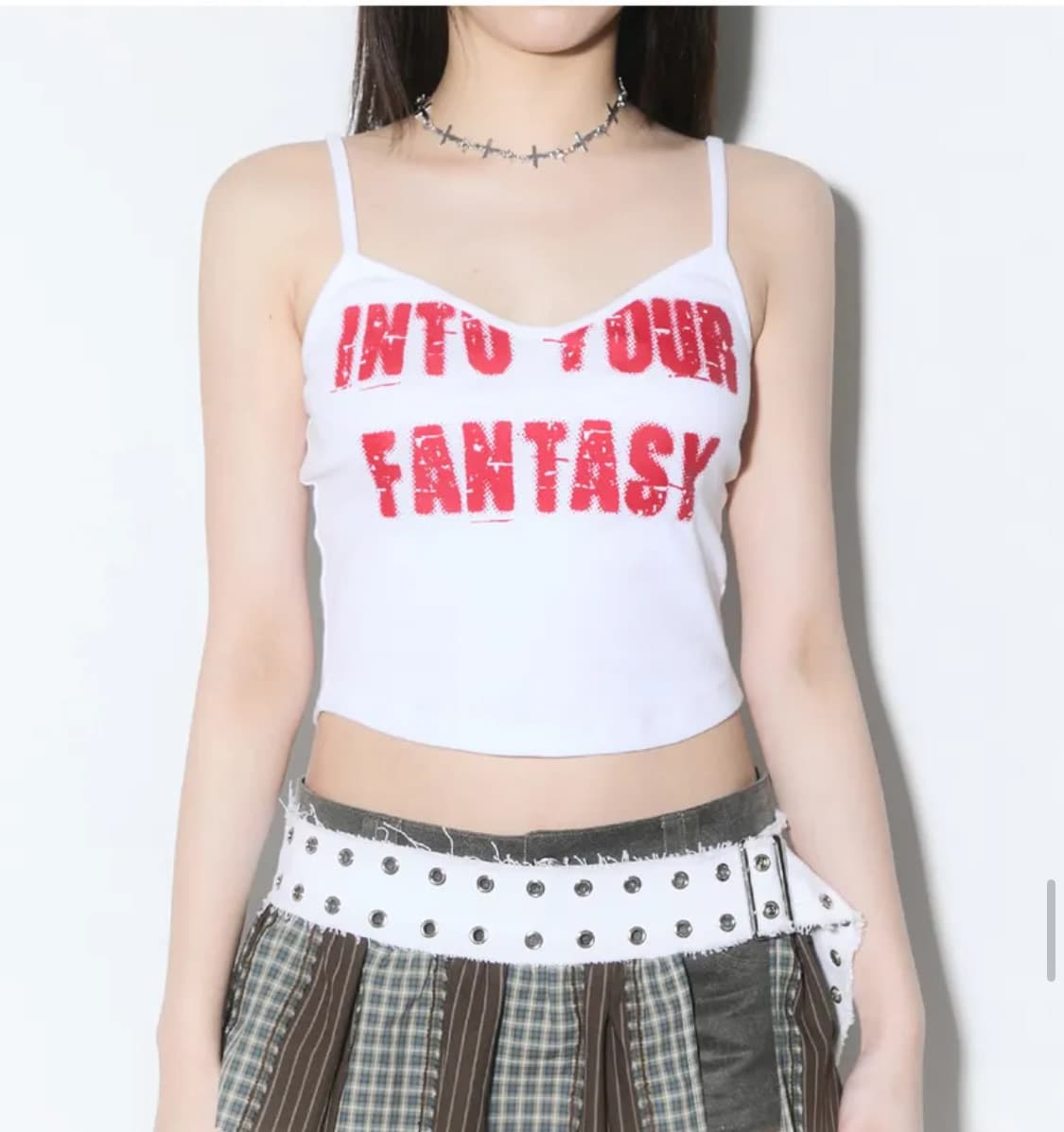 체리퀴리 슬리브리스 나시 lettering crop sleevless 상품이미지1