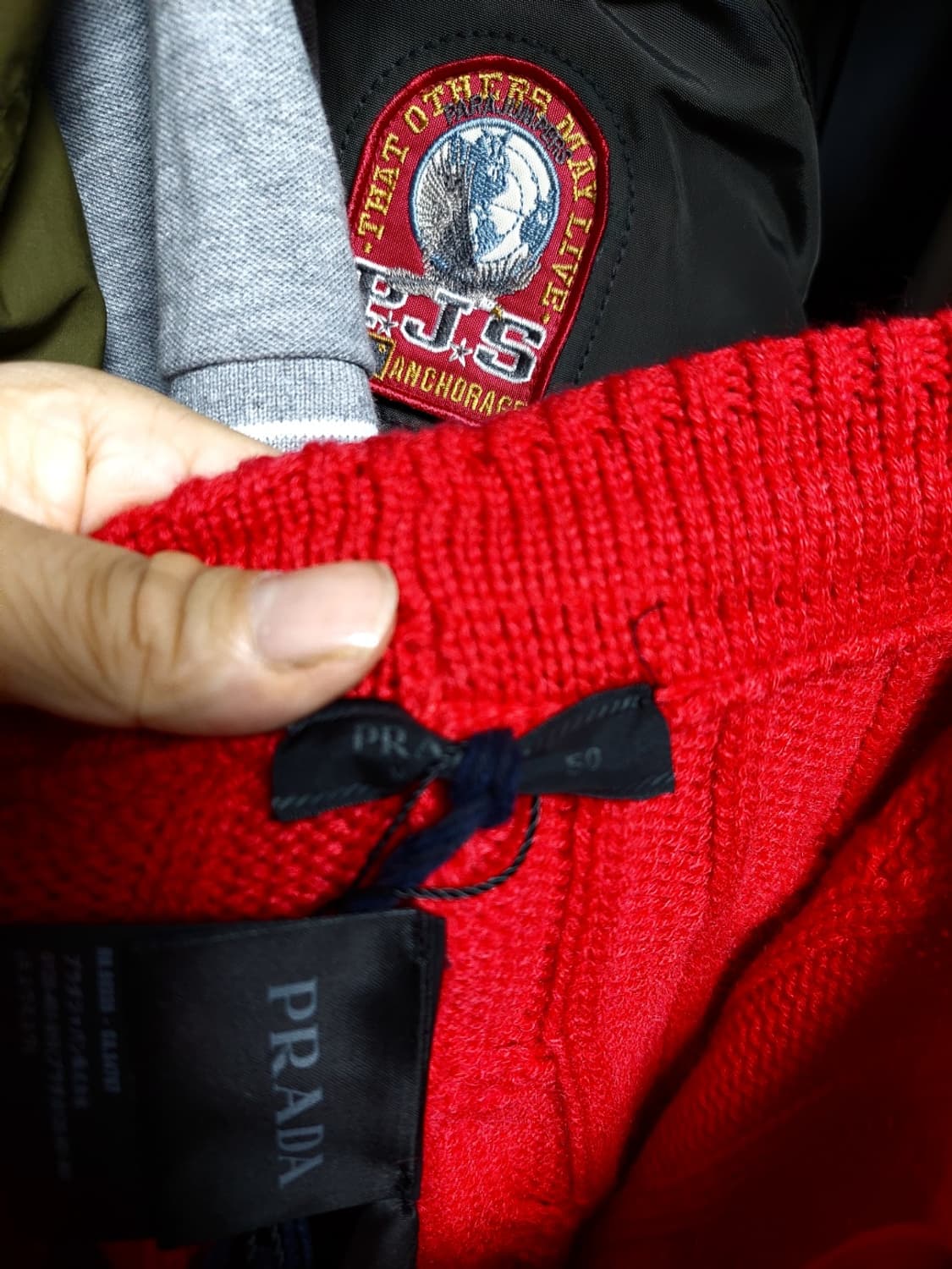 프라다 버건디 케이블 캐시미어 니트 반바지 50 백화점판 상품이미지5