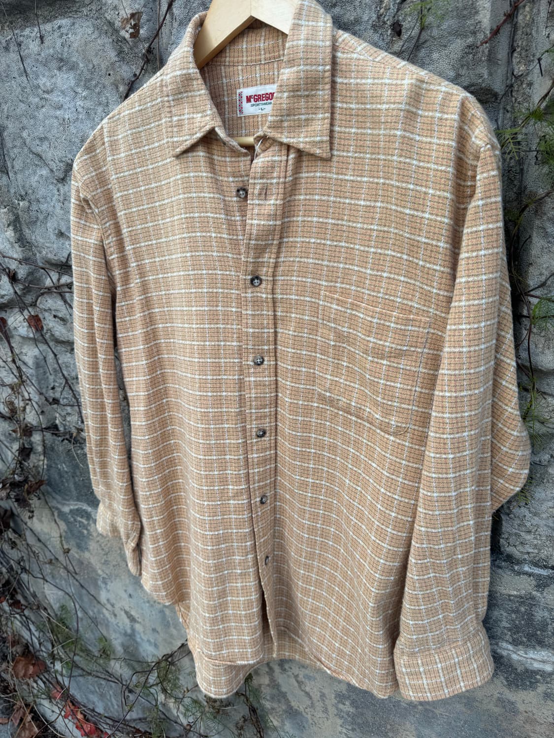 맥그리거 체크 패턴 포켓 빈티지 플란넬 셔츠 L 상품이미지3