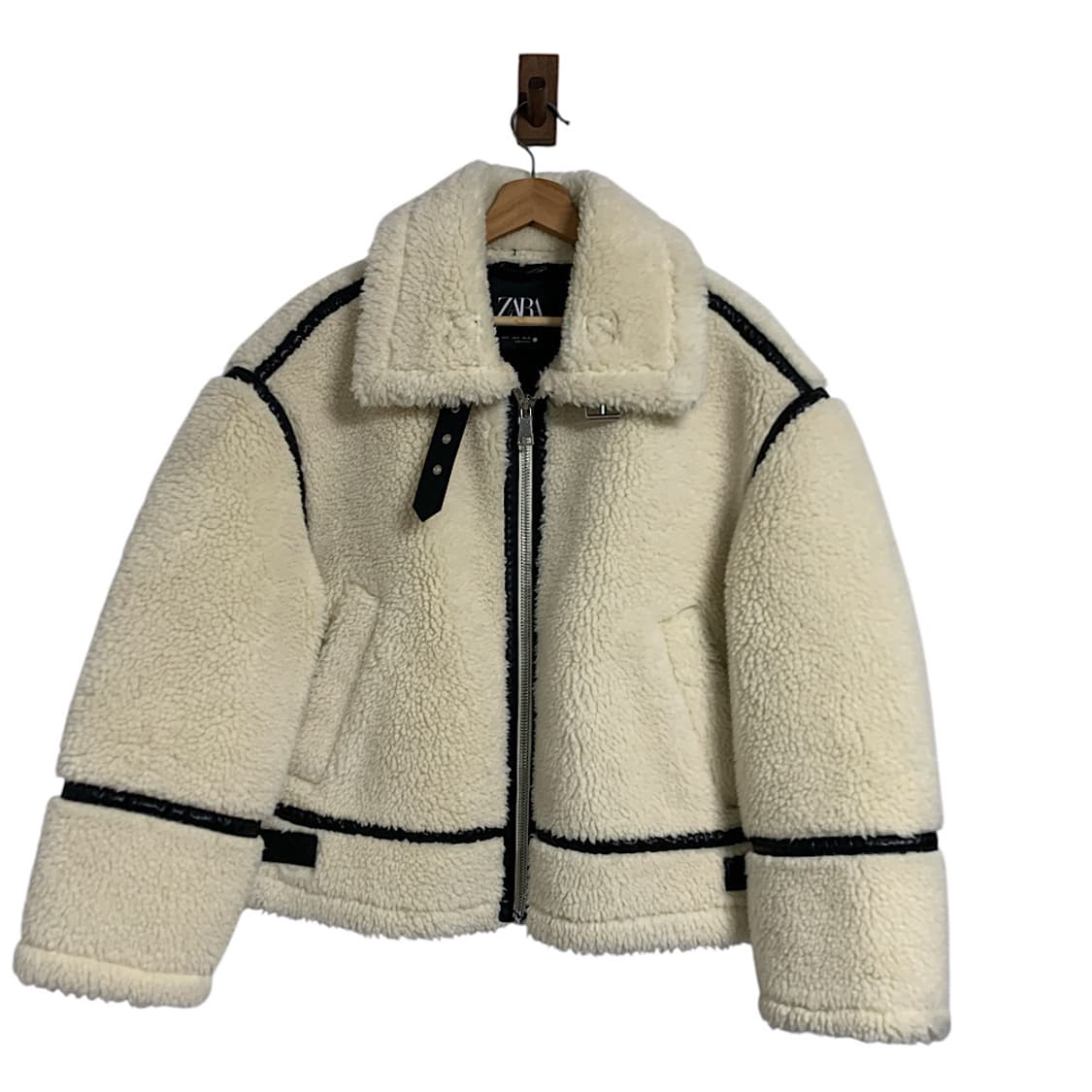 자라 여성 에코퍼 시어링 바이커 무스탕 상품이미지1