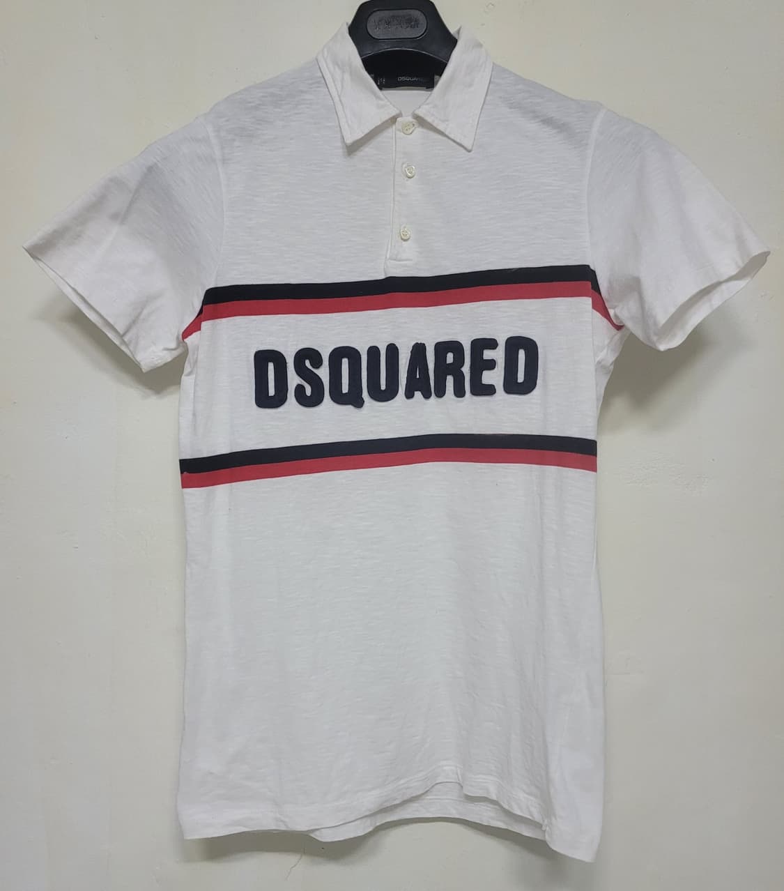 DSQUARED2 화이트 로고 반팔 카라티 M 상품이미지1