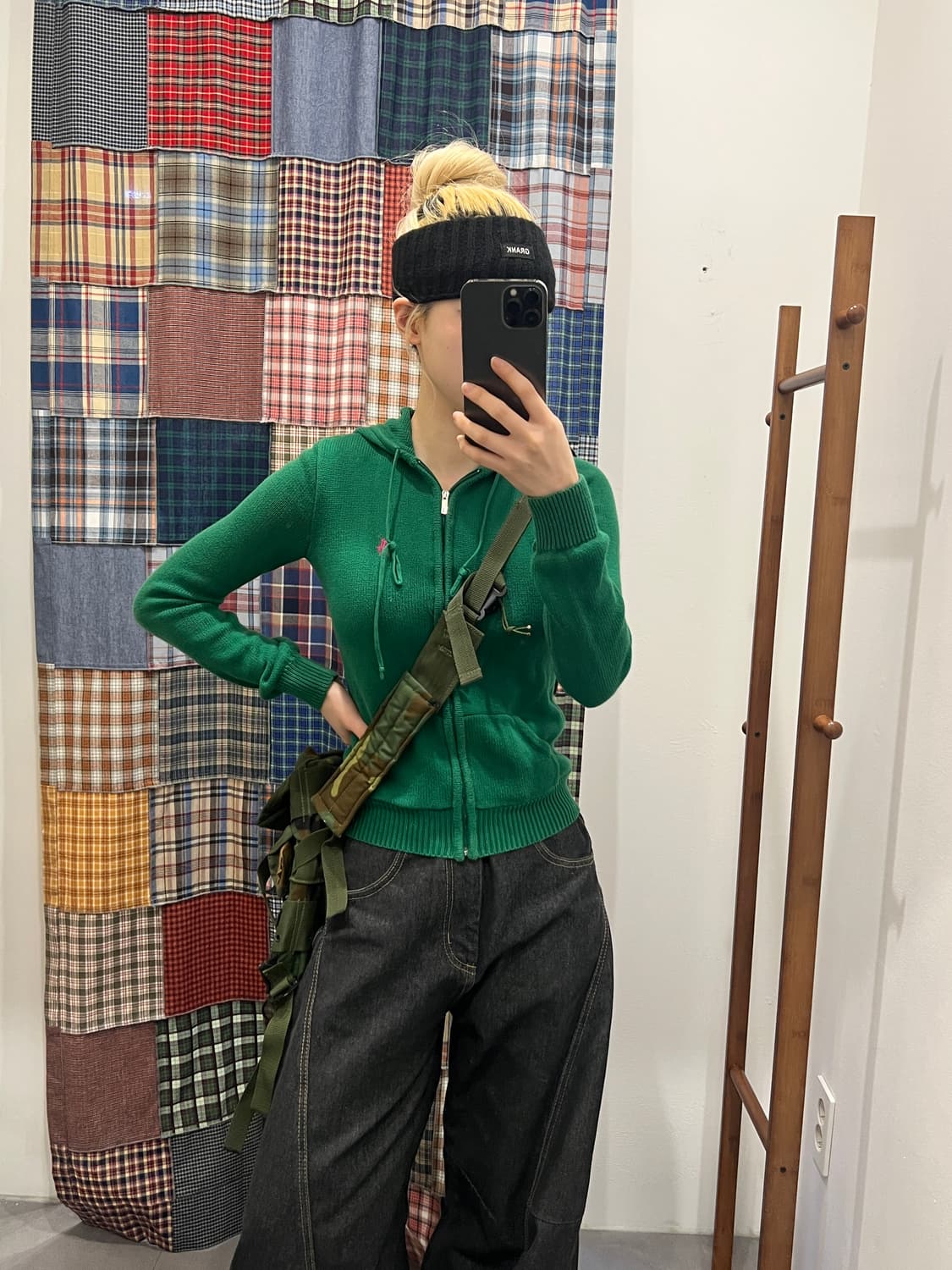 폴로 그린 니트 후드집업 상품이미지3