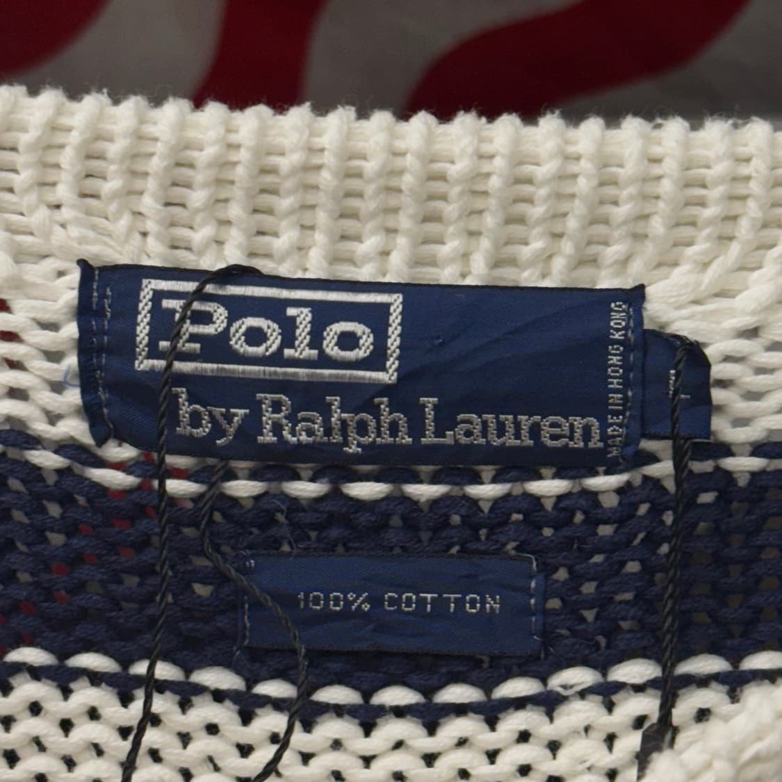 90s 폴로 랄프로렌 스틱 로고 스트라이프 프레피 헤비 니트 N232 상품이미지6