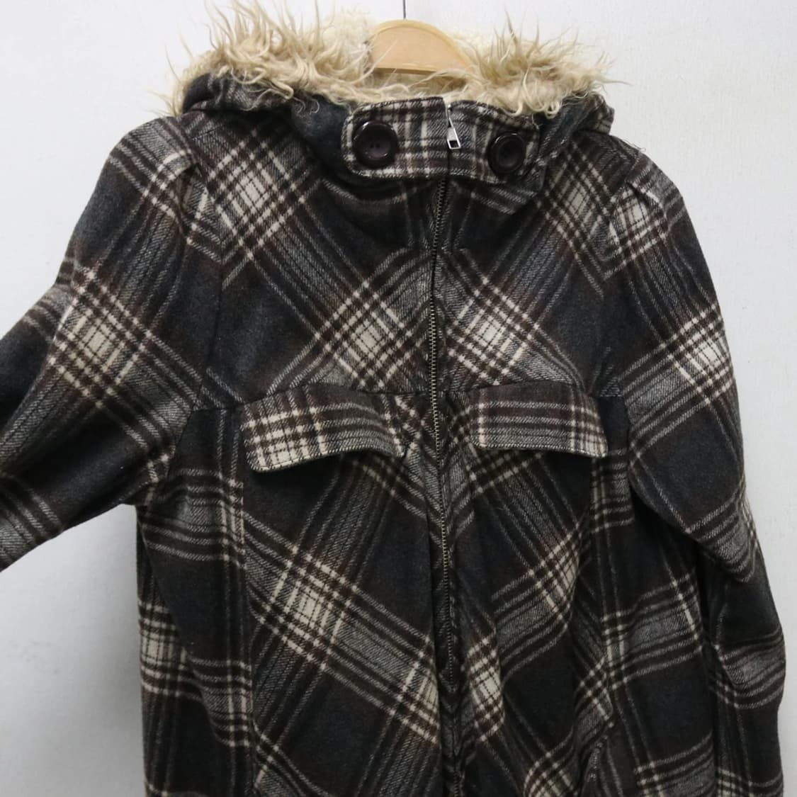 OSMOSIS 울 혼방 체크 케이프 자켓 63567 상품이미지7