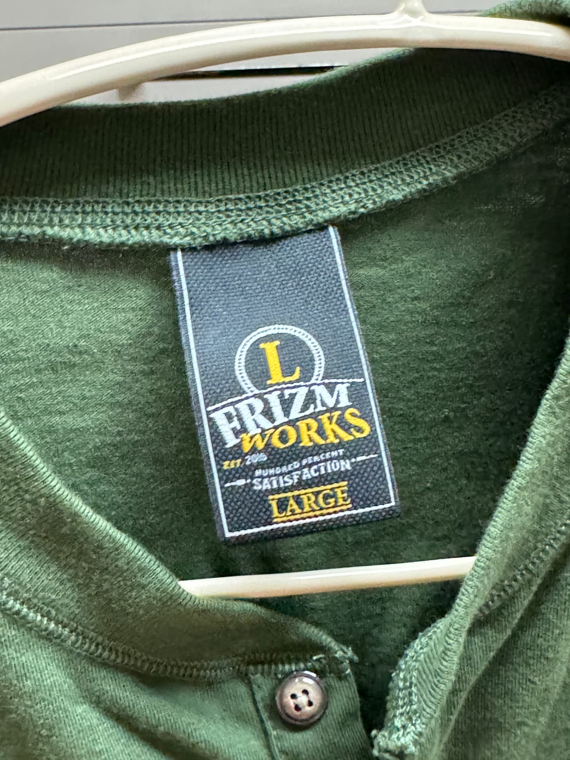 프리즘웍스 레귤러 헨리넥 올리브 L사이즈 상품이미지3
