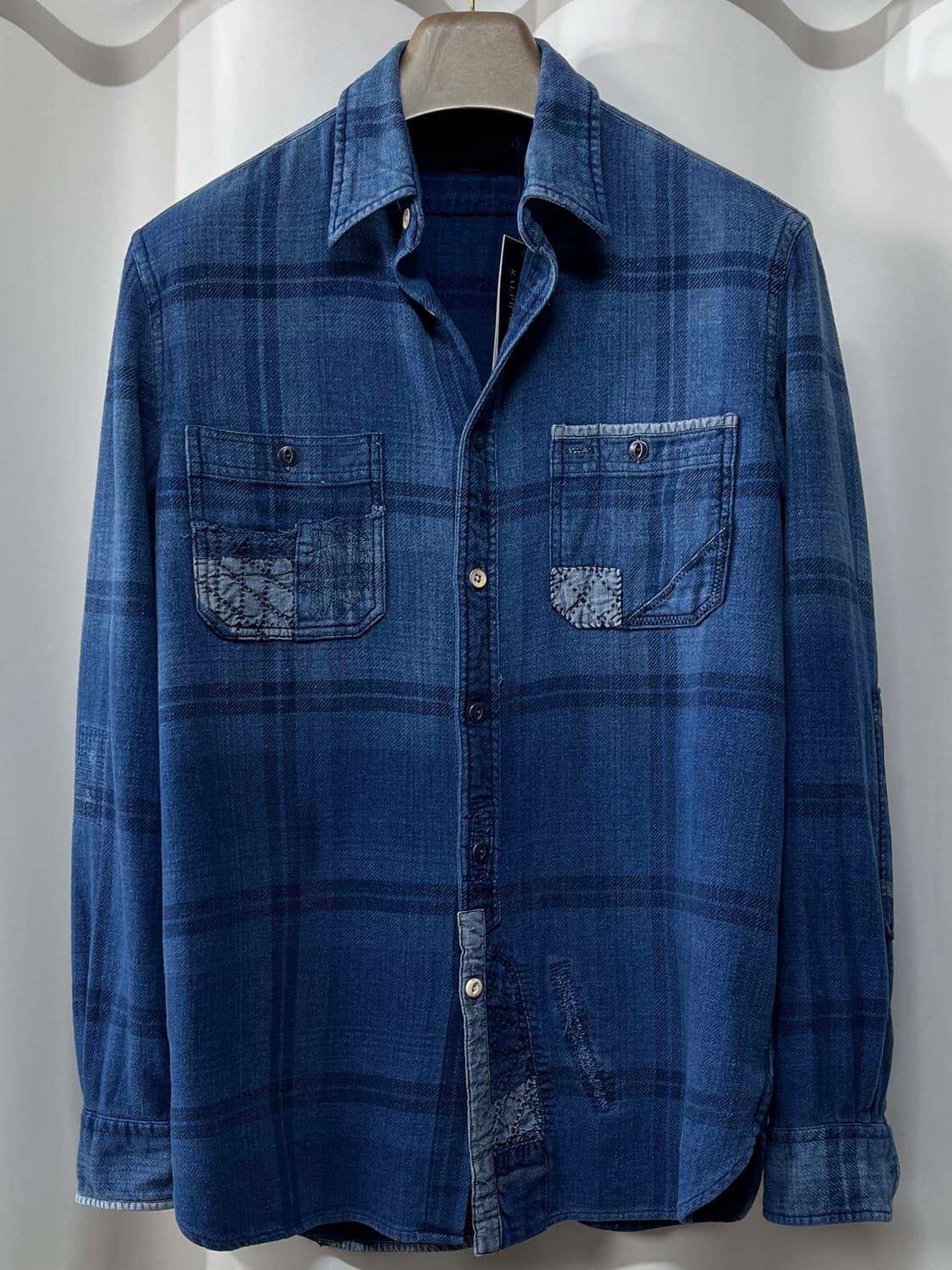 폴로 랄프로렌 사시코 리페어드 보로 인디고 워크셔츠 상품이미지1