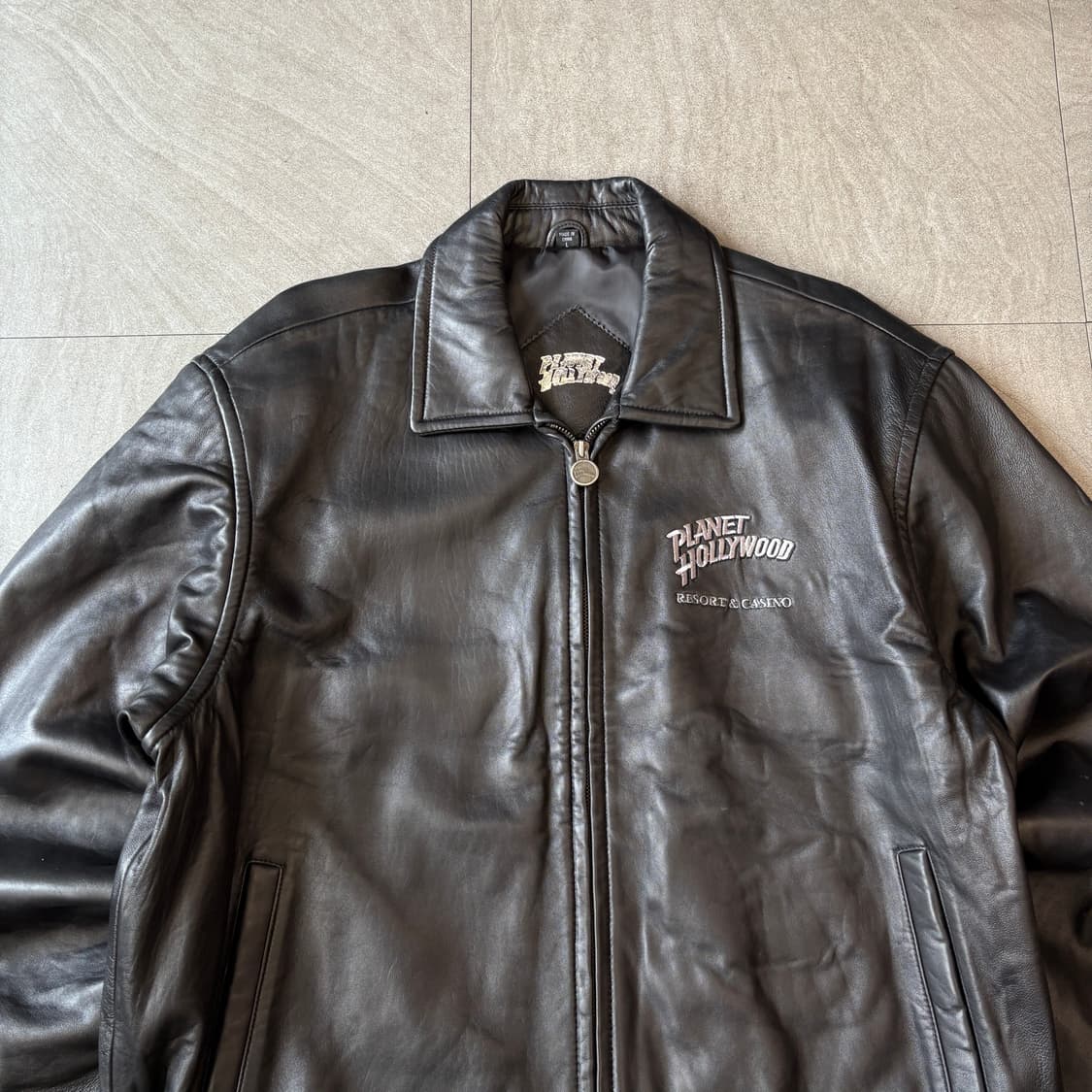 Planet Hollywood black leather jacket 상품이미지2