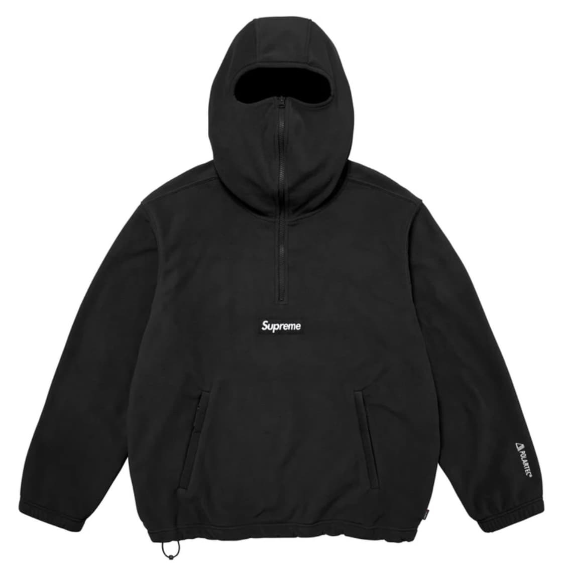 슈프림 폴라텍 페이스 마스크 하프 집 후드 스웨트셔츠 블랙 상품이미지1