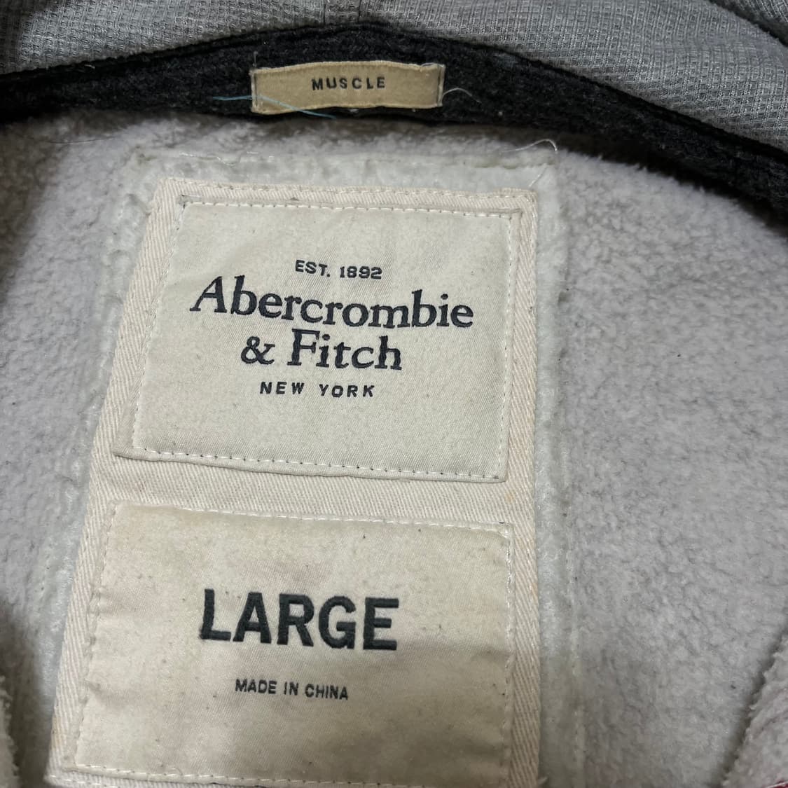 아베크롬비 1892 로고 빈티지 후드 집업 L/100 상품이미지4