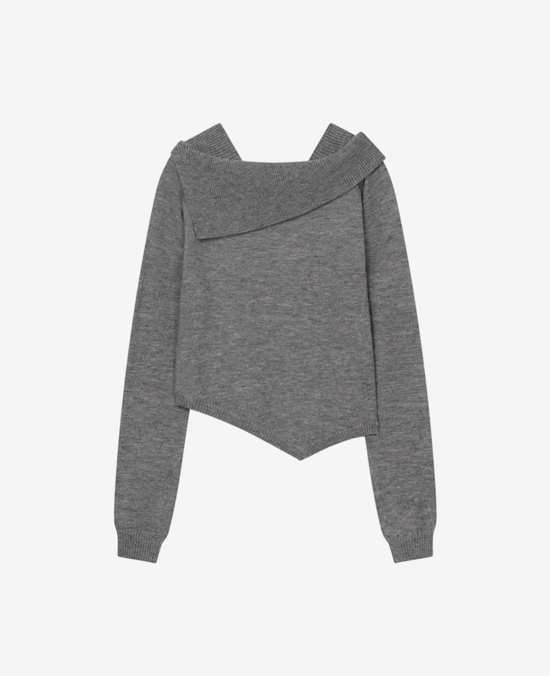 택ㅇ)미세키서울 오블리크 라인 버튼 니트 그레이 상품이미지2