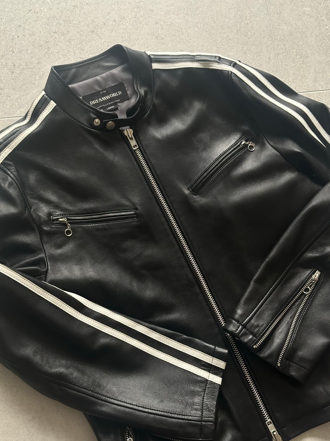 (L , 방예담 착용) 드림월드 렘스킨 라이더 자켓 상품이미지2