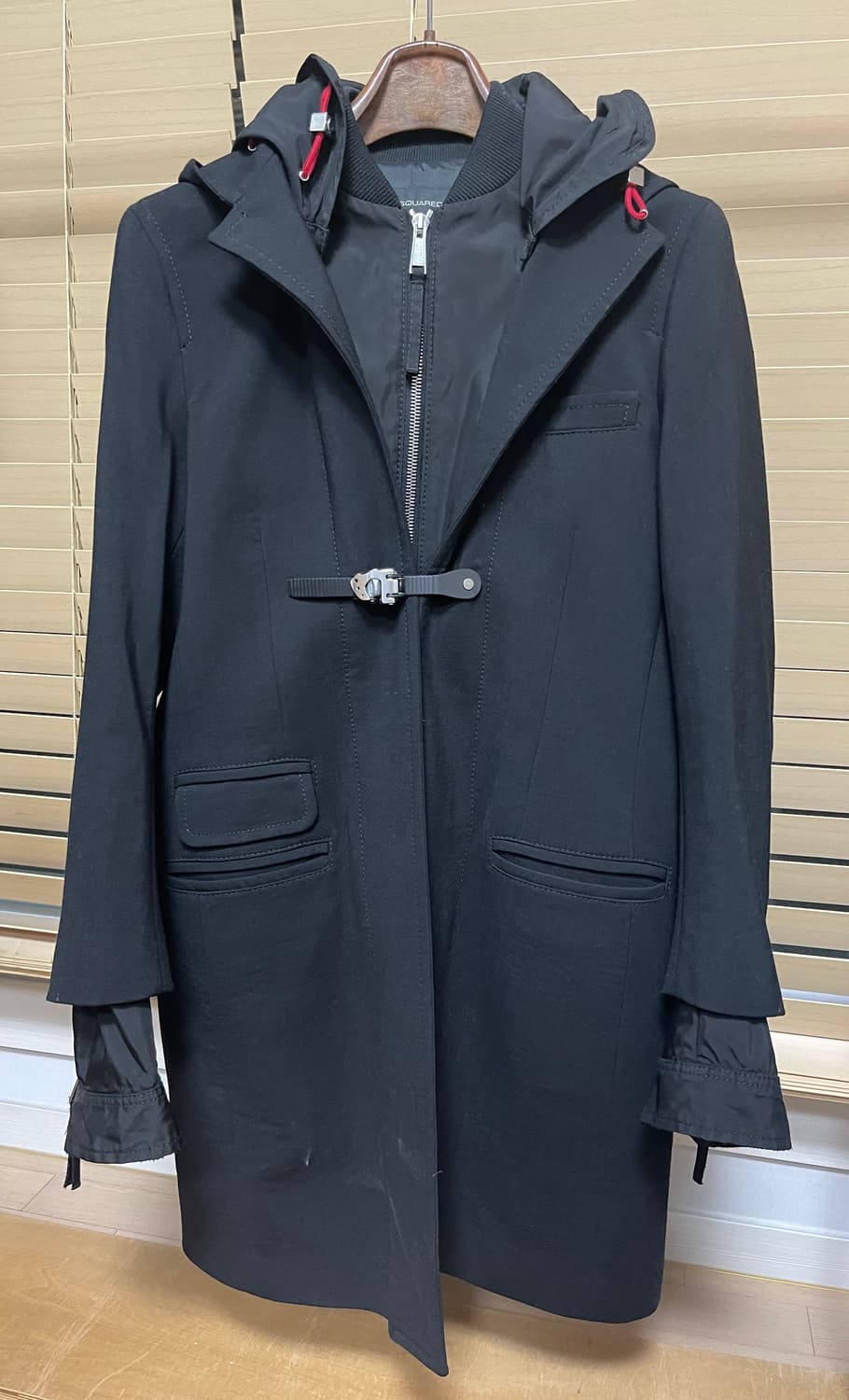 디스퀘어드2 (Dsquared2) 버클 레이어드 디자인 울코트 중고 상품이미지3