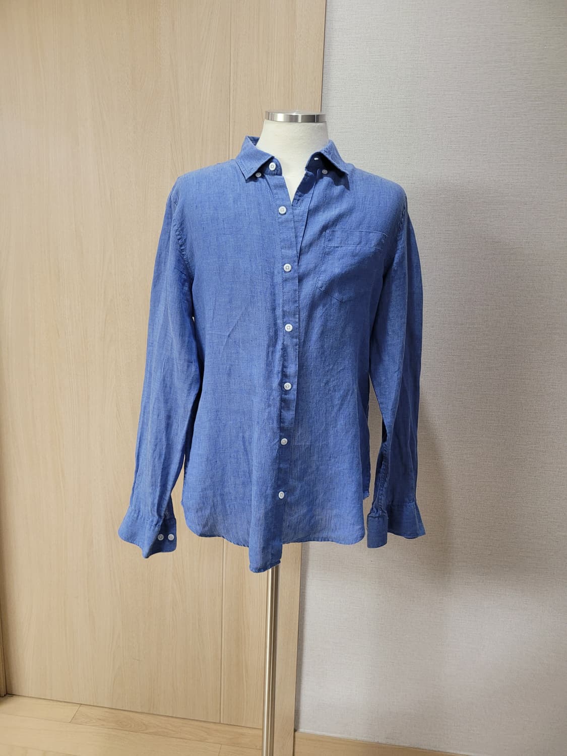 유니온베이 Unionbay 남자 린넨 셔츠 105 블루 상품이미지1