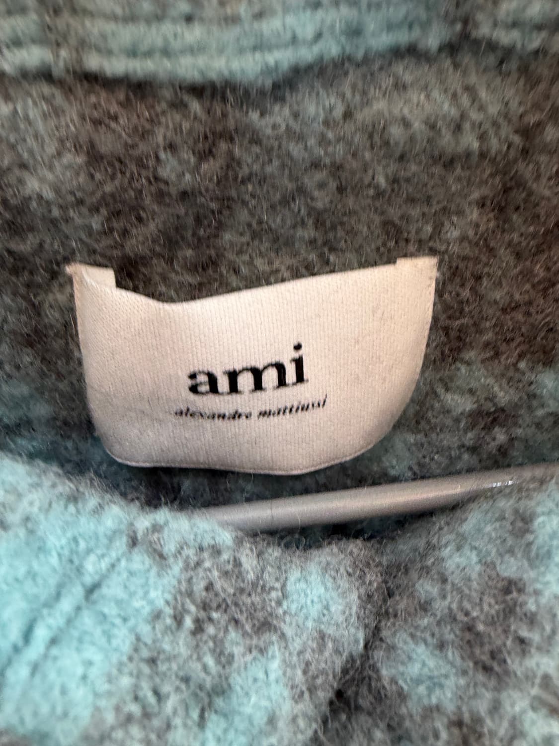 아미 민트색 체크 숏 자켓 상품이미지2