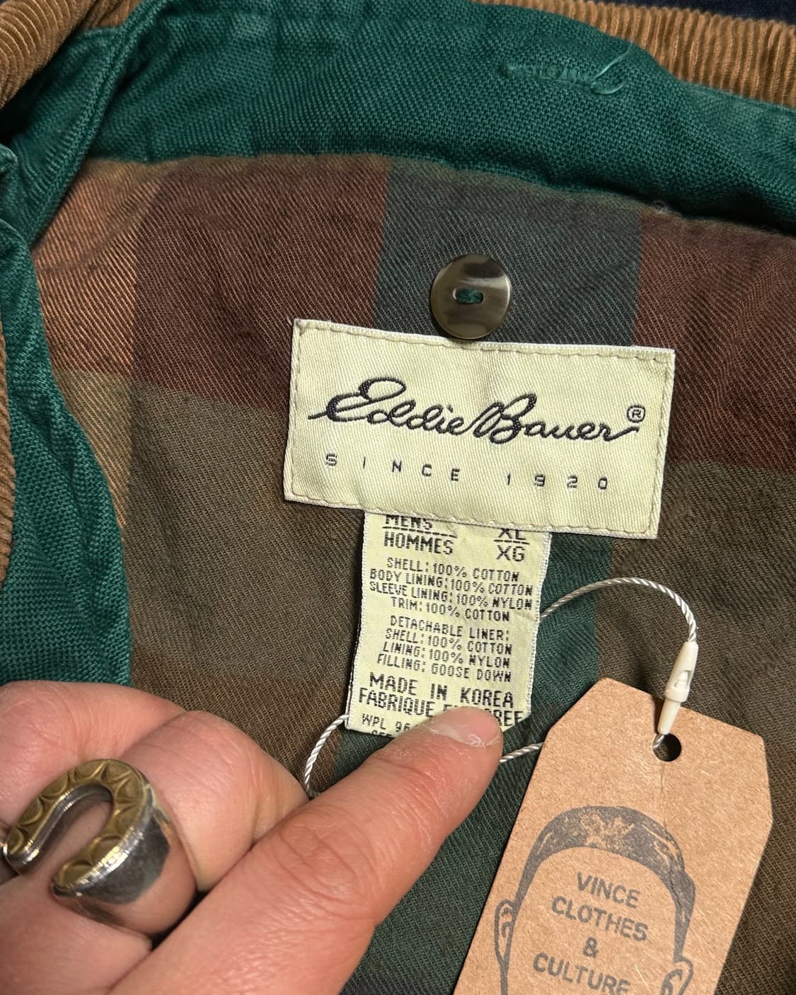 80-90‘s 에디바우어 코튼 헌팅 필드자켓 XL 상품이미지4