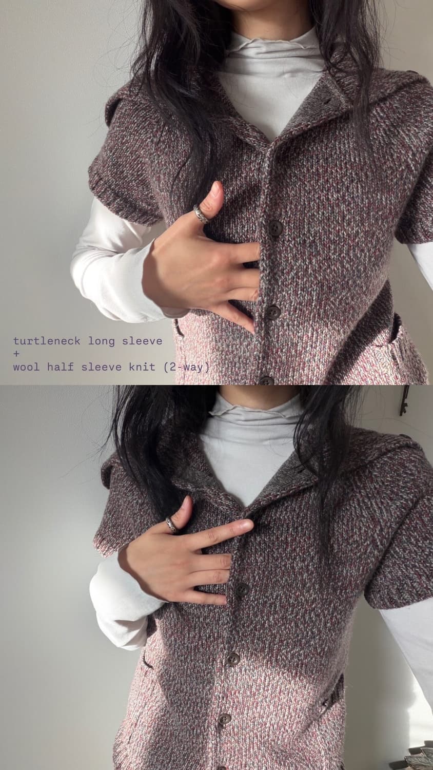 wool half sleeve knit 상품이미지2