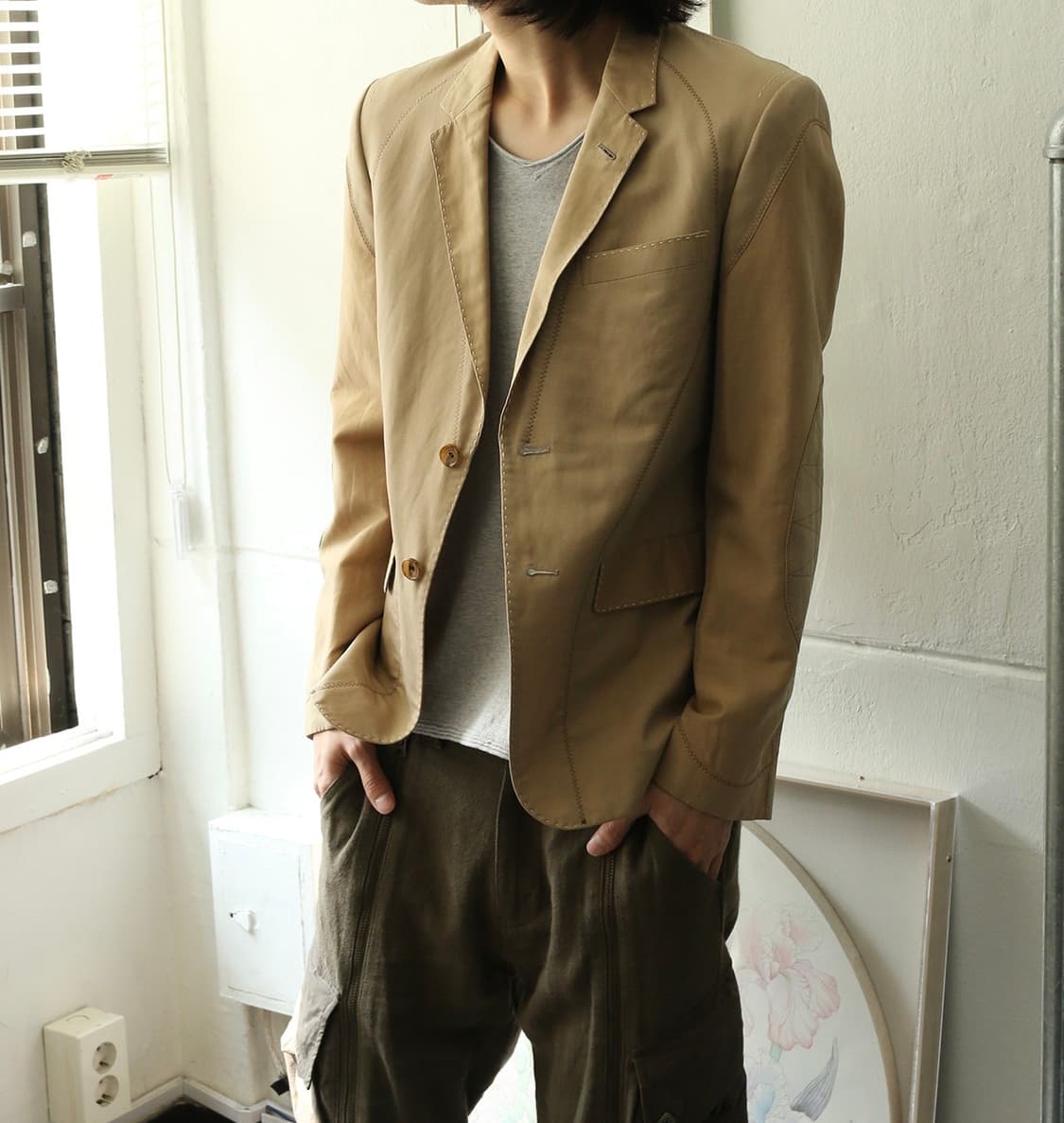 준야 와타나베 베이지 블레이저 자켓 상품이미지1