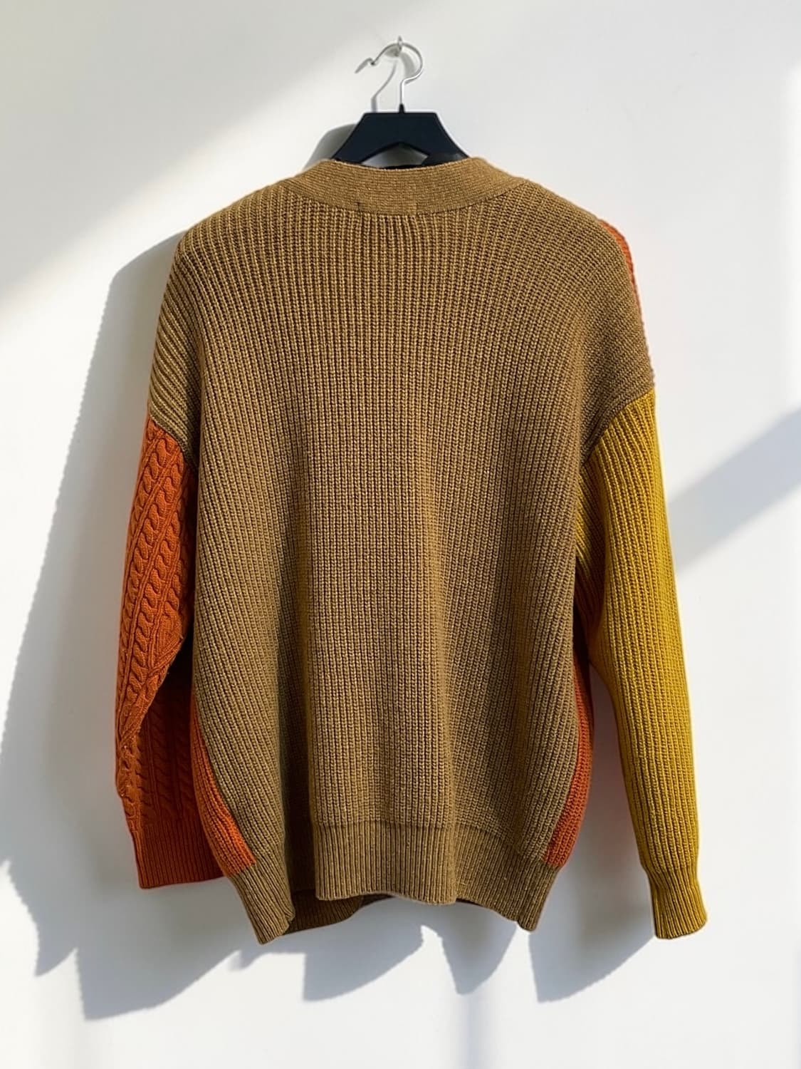 스튜디오 톰보이 컬러 블록 케이블 울 가디건 상품이미지5