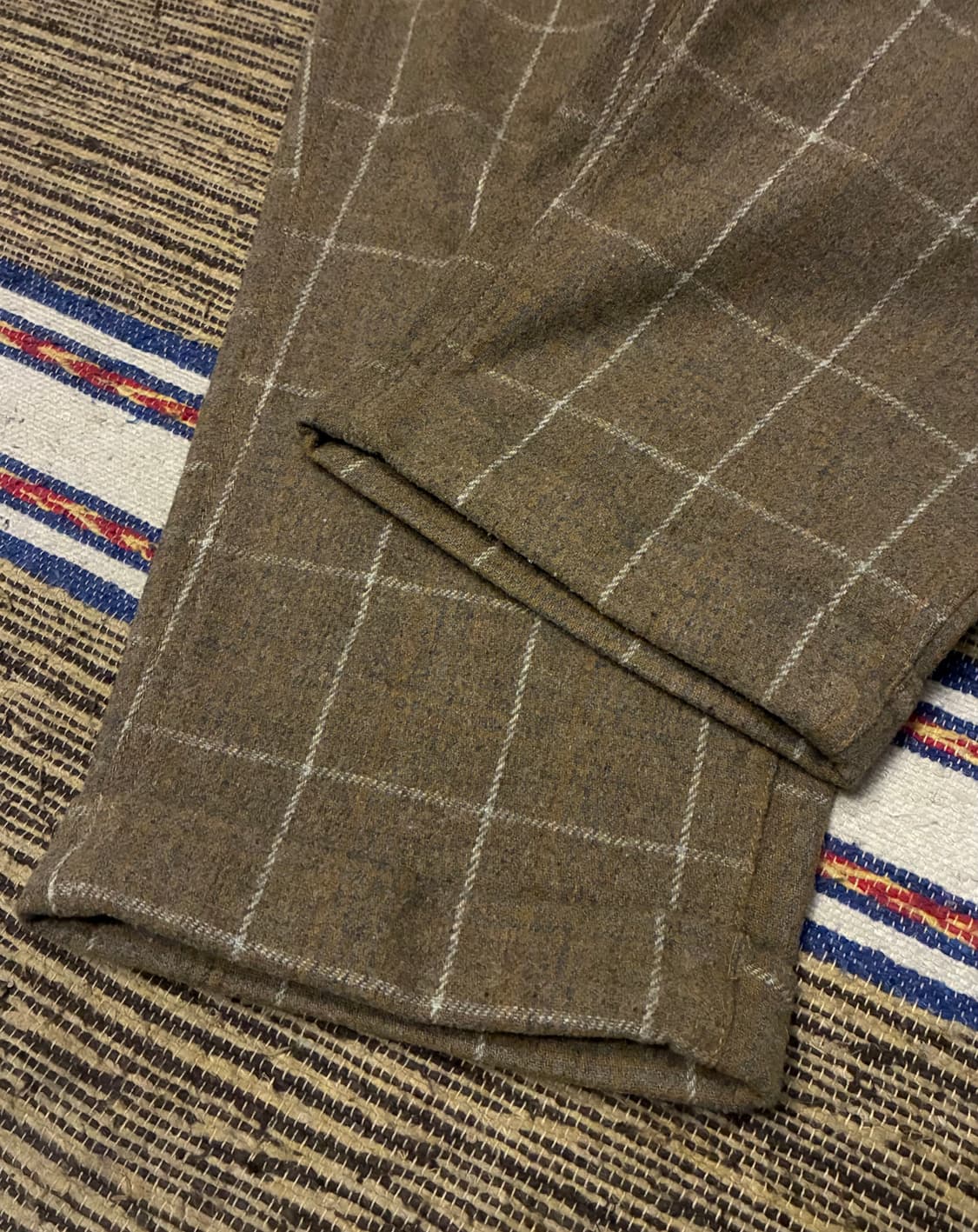 (~34)그라미치 원턱 울 블렌드 루즈테이퍼드 체크팬츠 상품이미지4