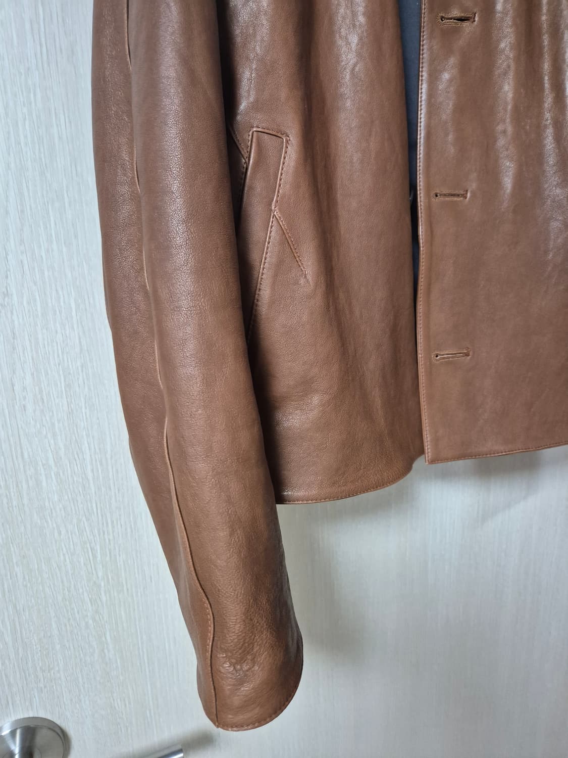 로파이 LOFI  레더 자켓 버튼업 램 양가죽 자켓 ( 브라운) 라지 상품이미지9