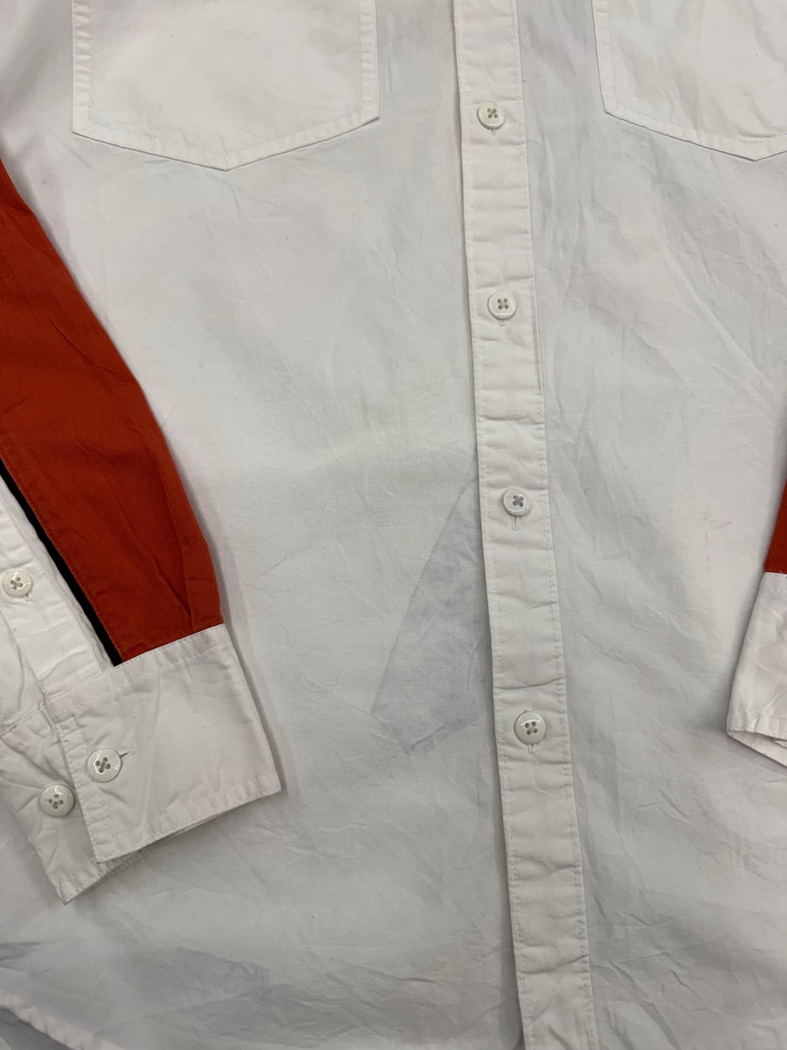 L)할리데이비슨 빈티지 자수 로고 패치 화이트 긴팔 셔츠 상품이미지4