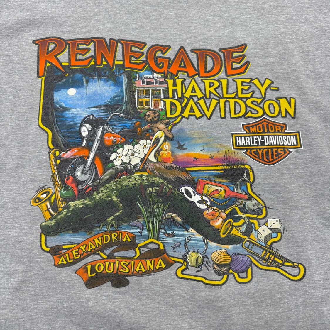 할리데이비슨 스컬 해골 트럼프카드 연기 롱슬리브 상품이미지8