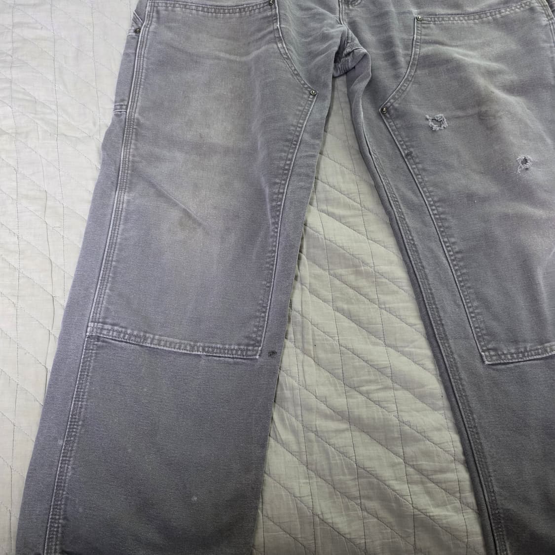 [38X30] 빈티지 칼하트 더블니 B136 GVL 트래쉬드 팬츠 G-3 상품이미지4