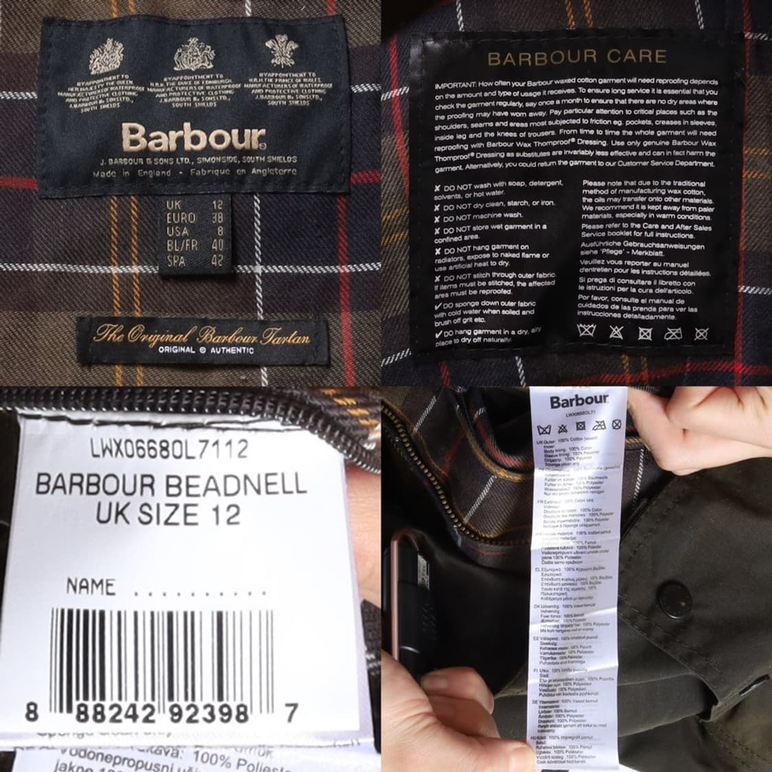 바버 Barbour Beadnell Wax Jacket 

 상품이미지8