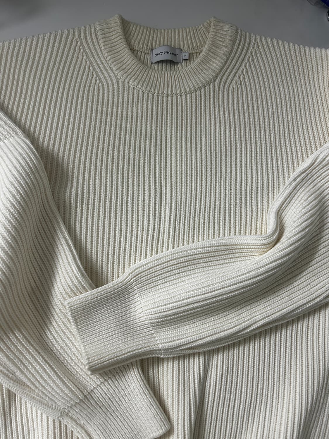 스테디 에브리웨어 골지 니트 아이보리 상품이미지1