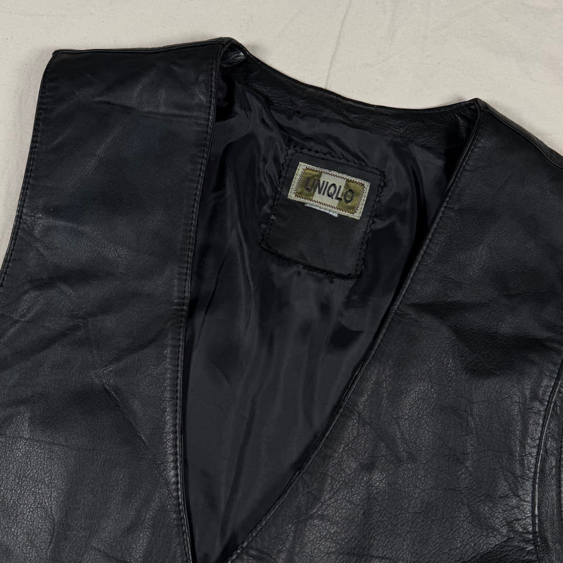 90s 유니클로 가죽 조끼 베스트  상품이미지2