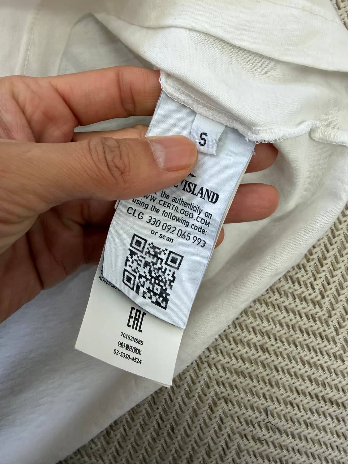 정품) 스톤아일랜드 화이트 프린팅 반팔티 S 상품이미지8