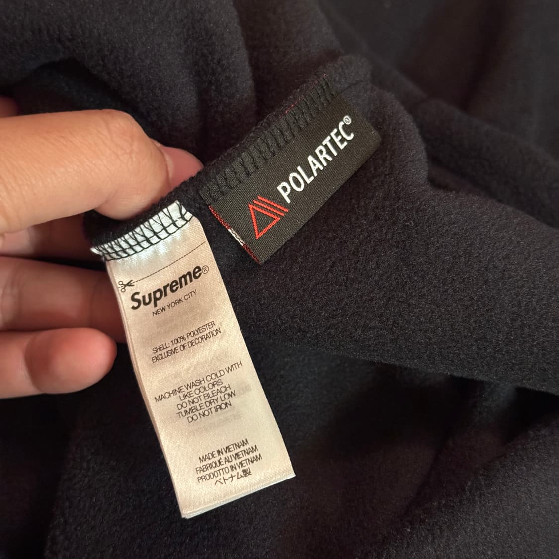 슈프림 폴라텍 페이스마스크 하프 집 후드 블랙 XL 상품이미지4