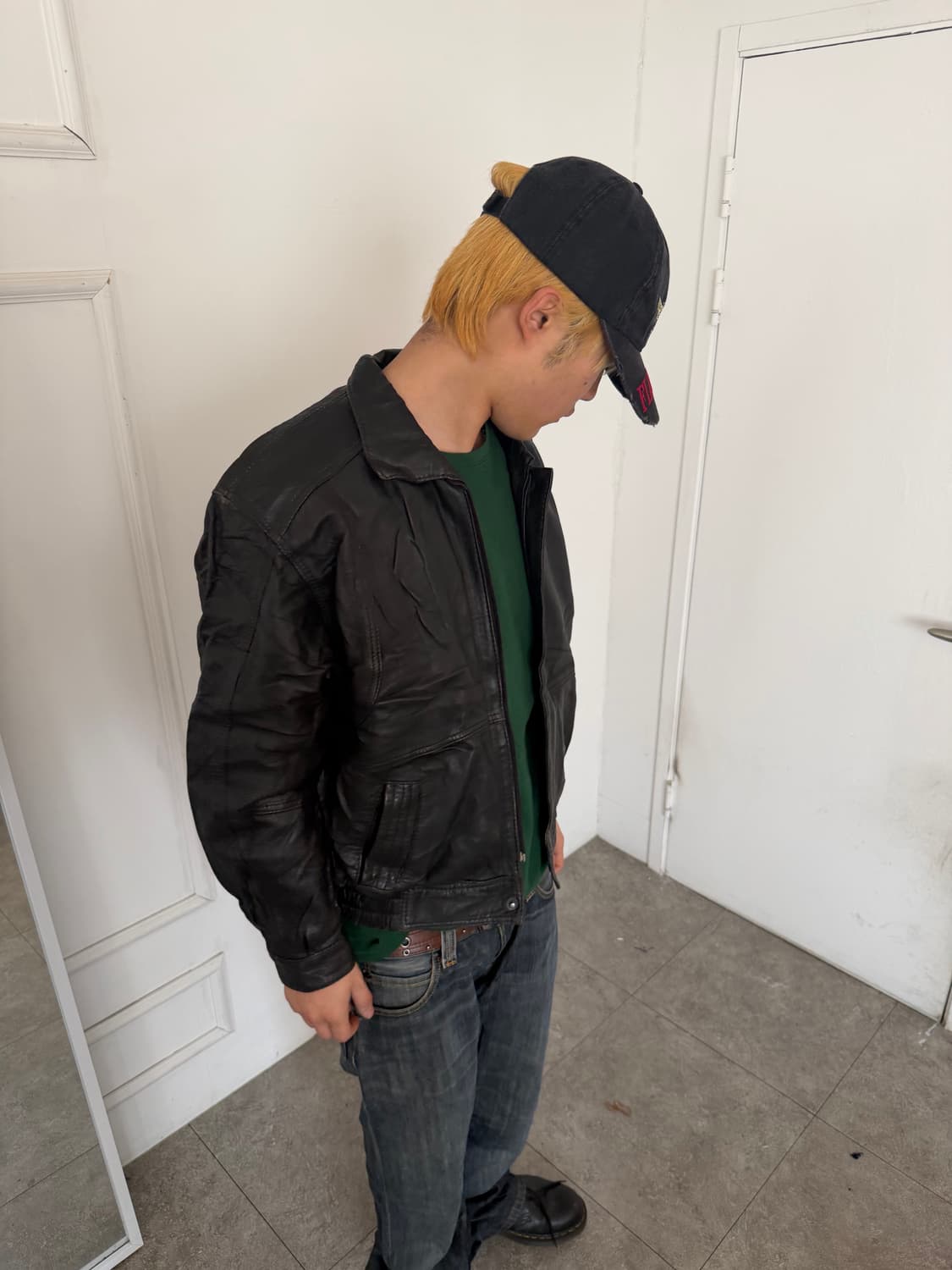 레더 봄버 자켓 상품이미지8