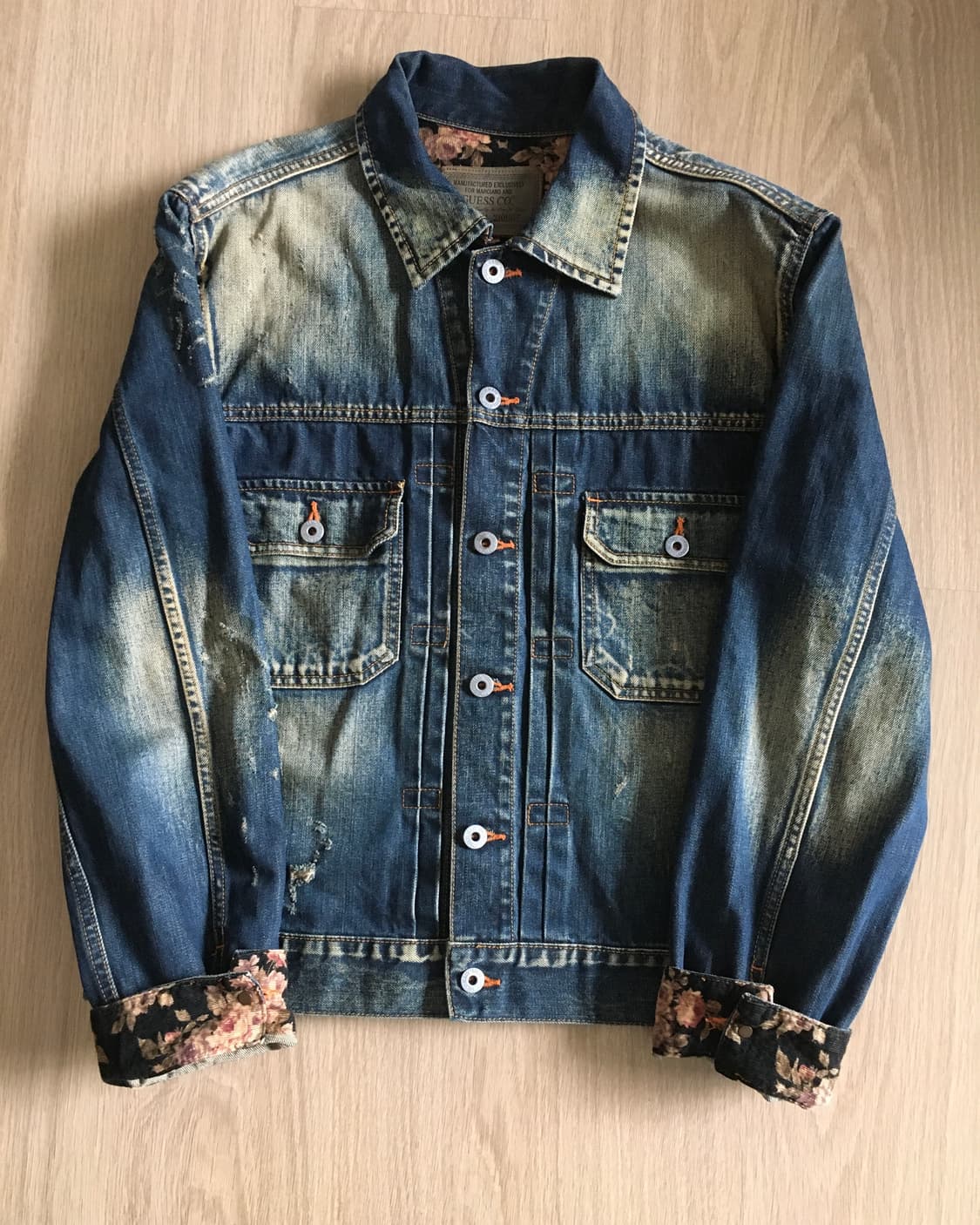 게스 Guess 코듀로이 플라워 포인트 데님 자켓 상품이미지2