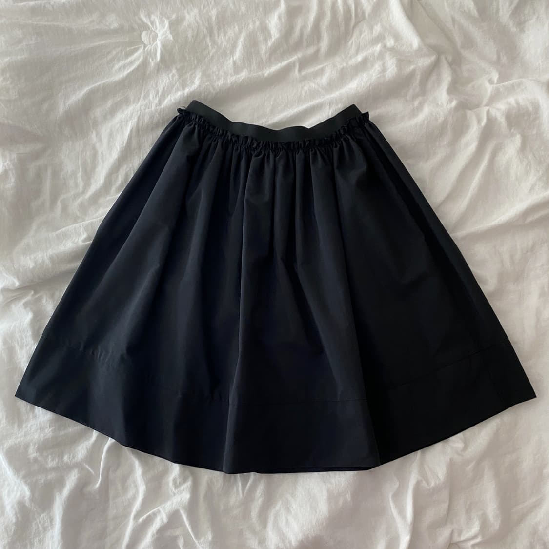 빈티지 블랙 미디 코튼 스커트 상품이미지1