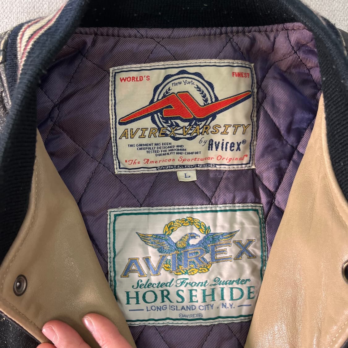 100 아비렉스 오리지널 빈티지 레더 바시티 자켓 상품이미지4