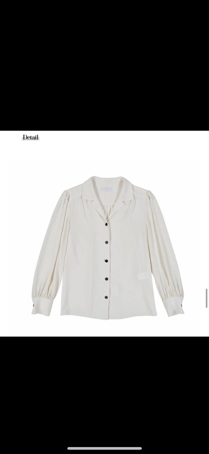 누브 셔링 노치드 블라우스 - 아이보리 상품이미지4