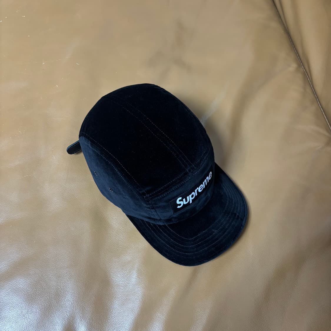 슈프림 캠프캡 모자 박스로고 벨벳 블랙 상품이미지5
