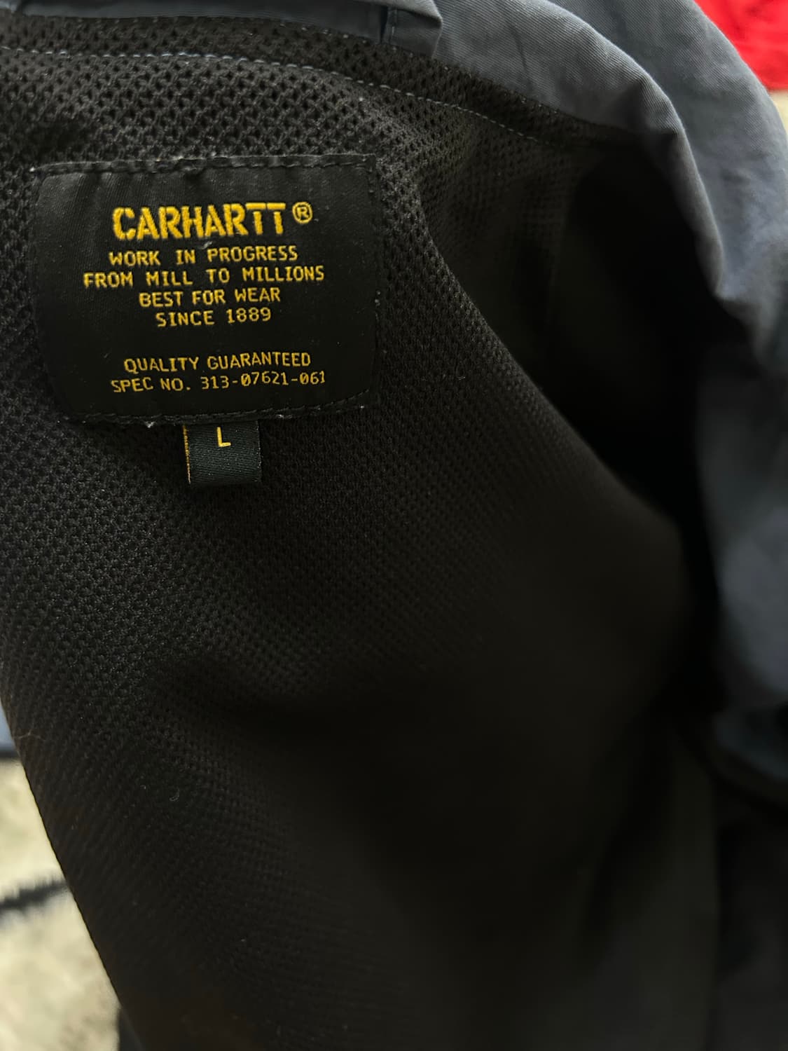 [L]칼하트wip 아카데님 IPFU 바람막이/로고까짐 상품이미지5