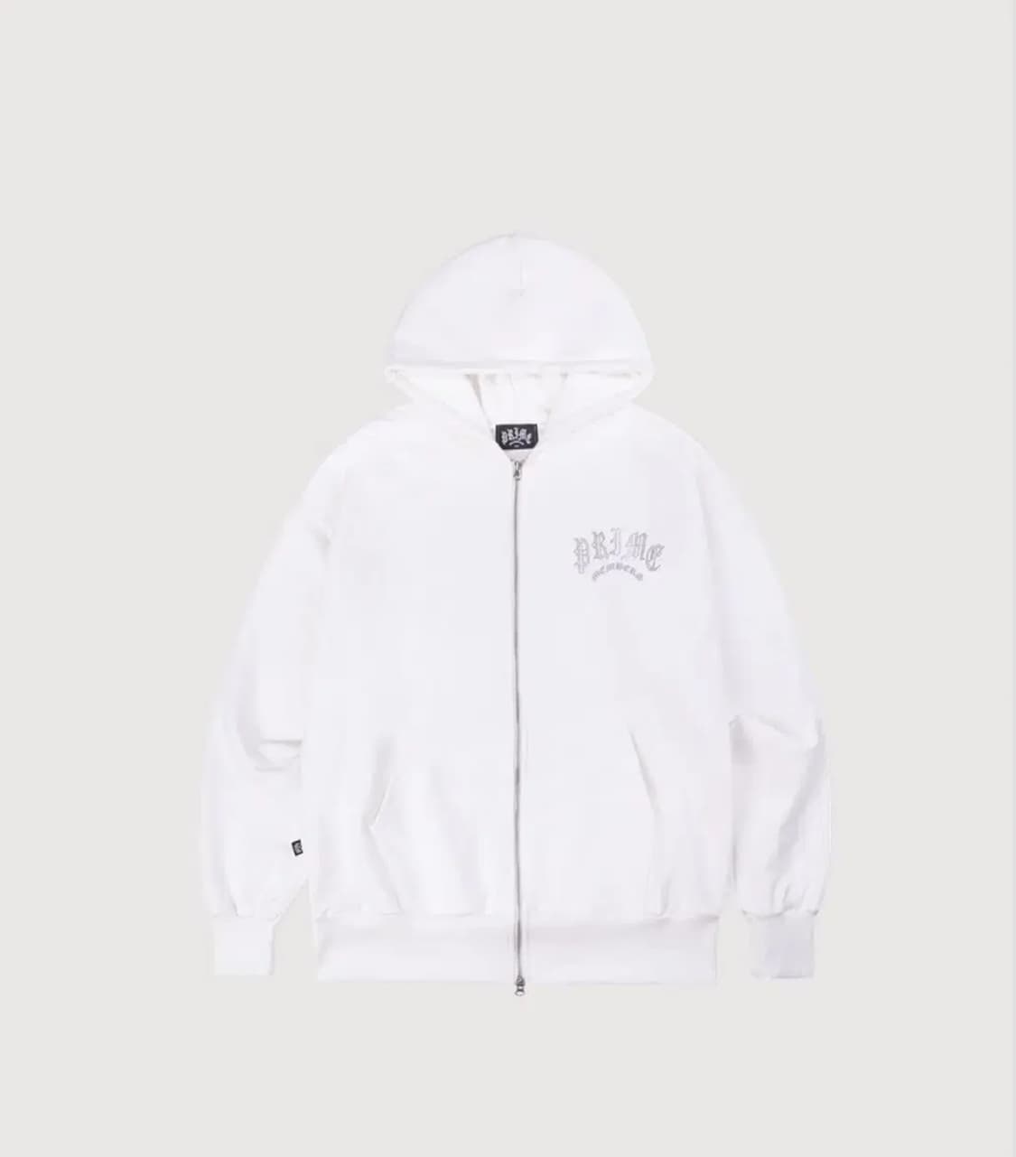 프라임멤버스 라인스톤 후드집업 화이트 상품이미지1