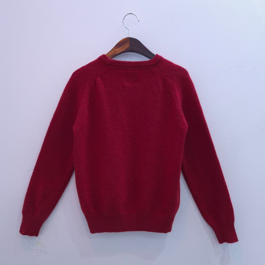울100%  다크레드 크루넥 니트 상품이미지7