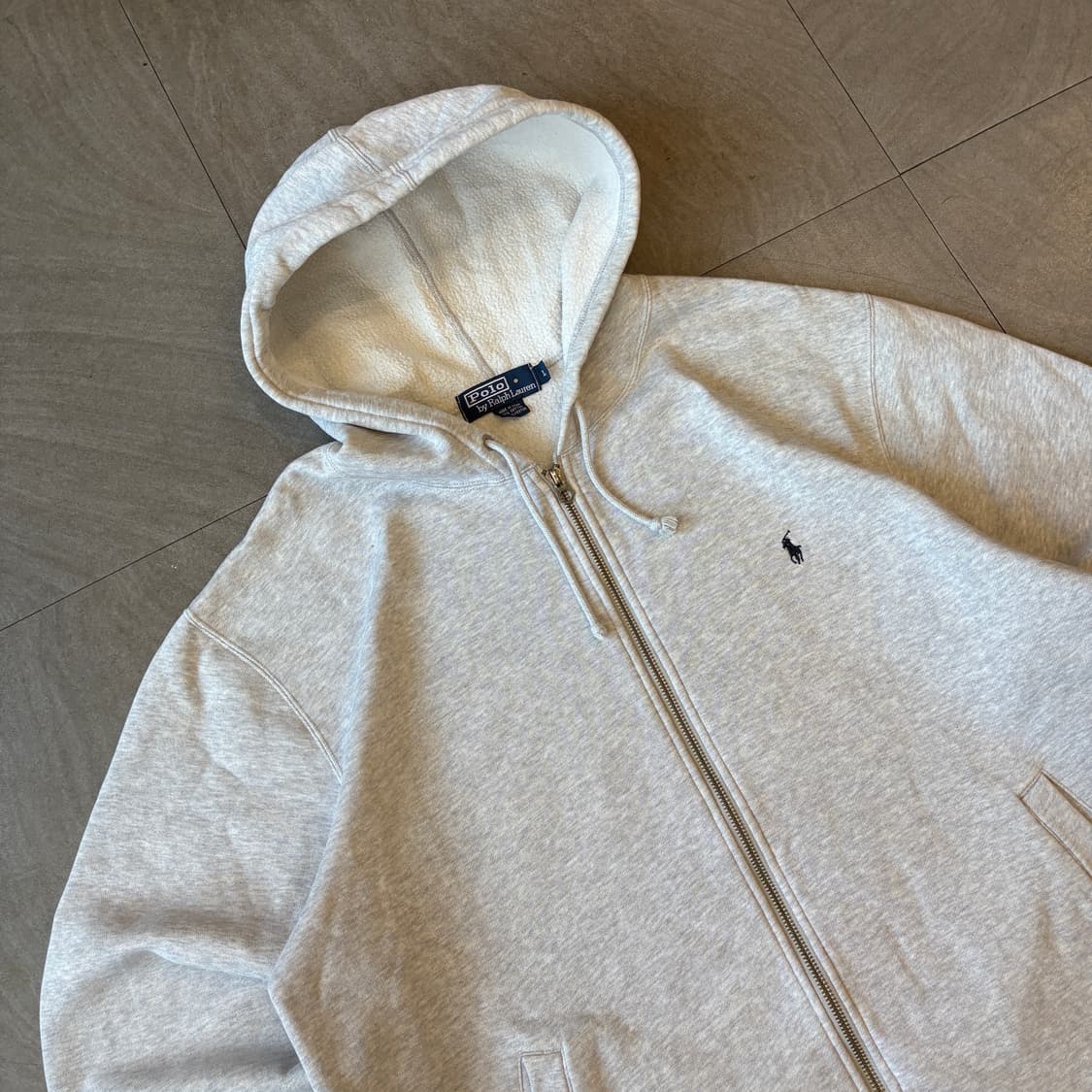 폴로 그레이 후드 집업 자켓 상품이미지2