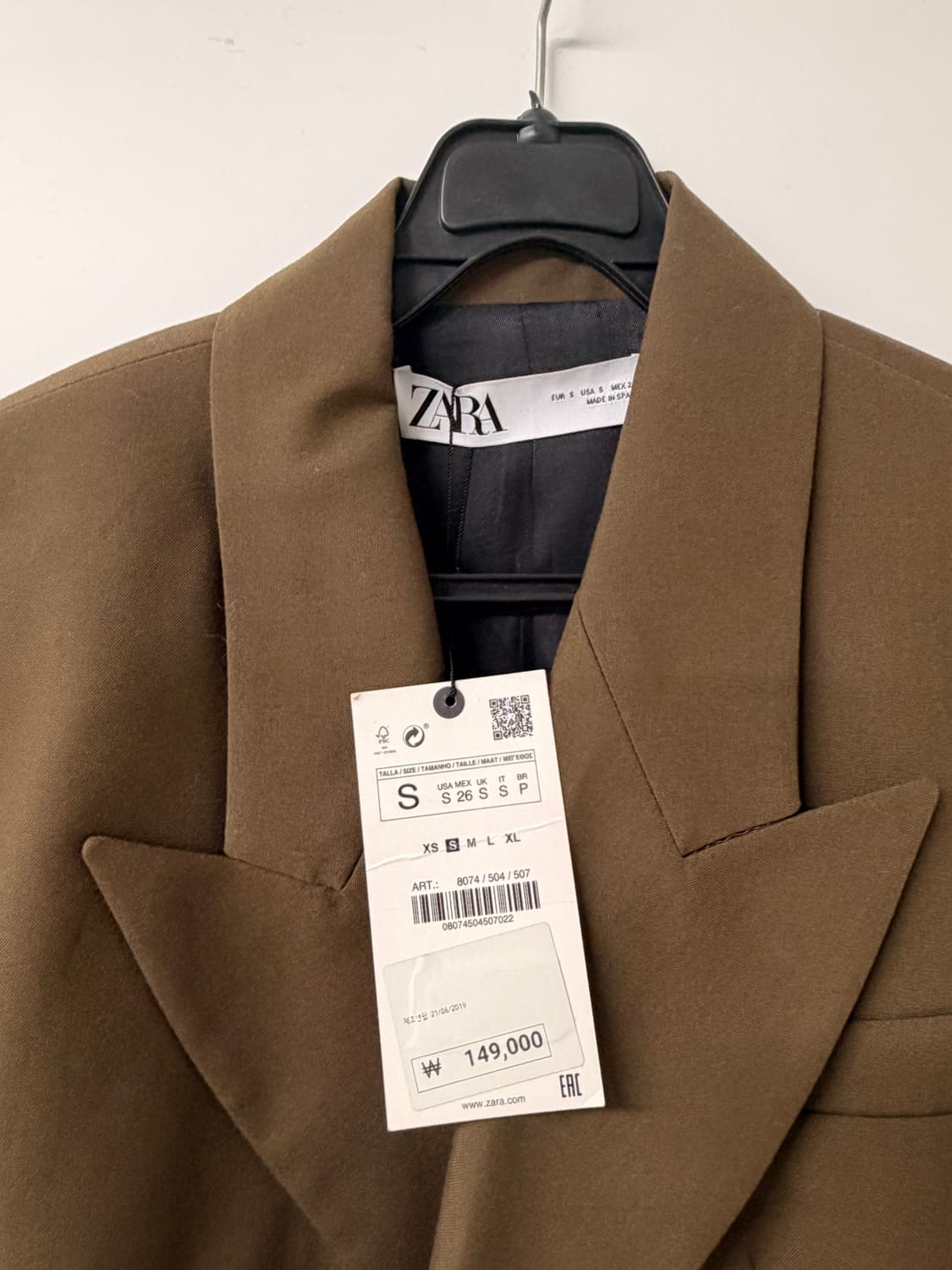 자라 브라운 크롭 자켓 S (새상품) 상품이미지3