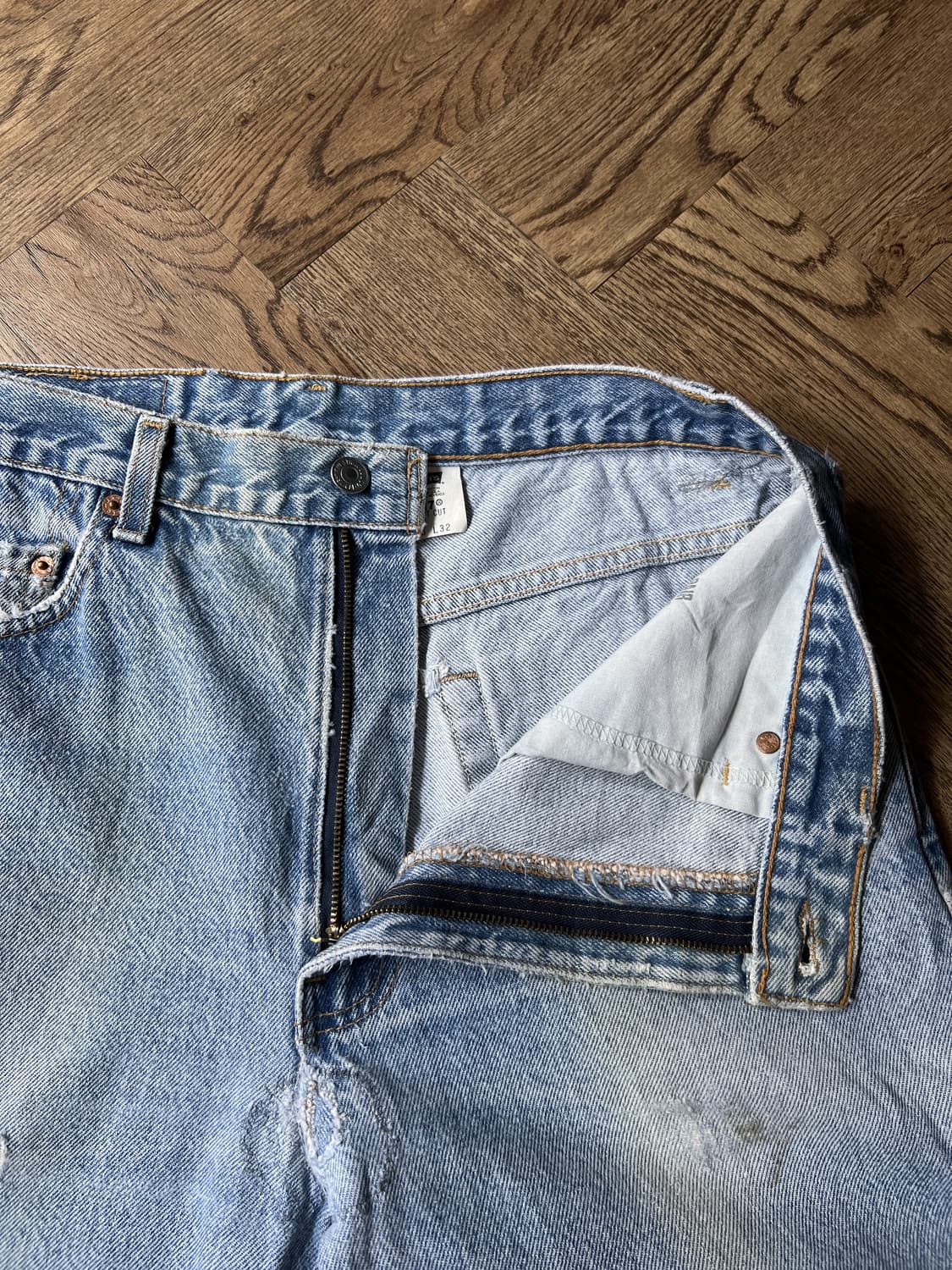 [35]90s 리바이스 517 Made in USA 빈티지 워싱 플레어진 상품이미지3