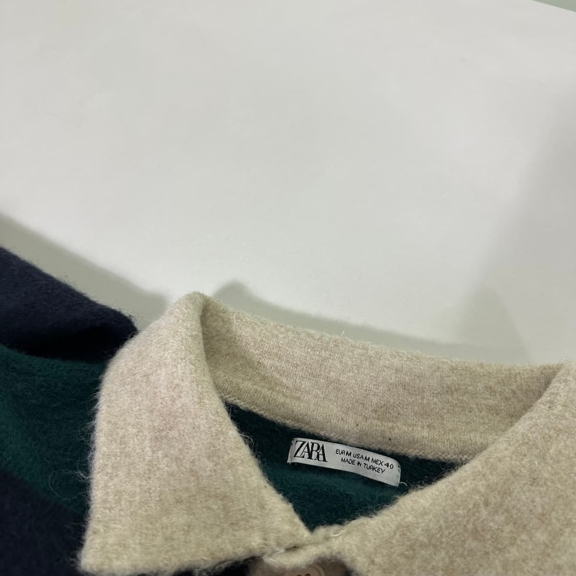 M 자라 네이비 단가라 카라 니트 상품이미지4